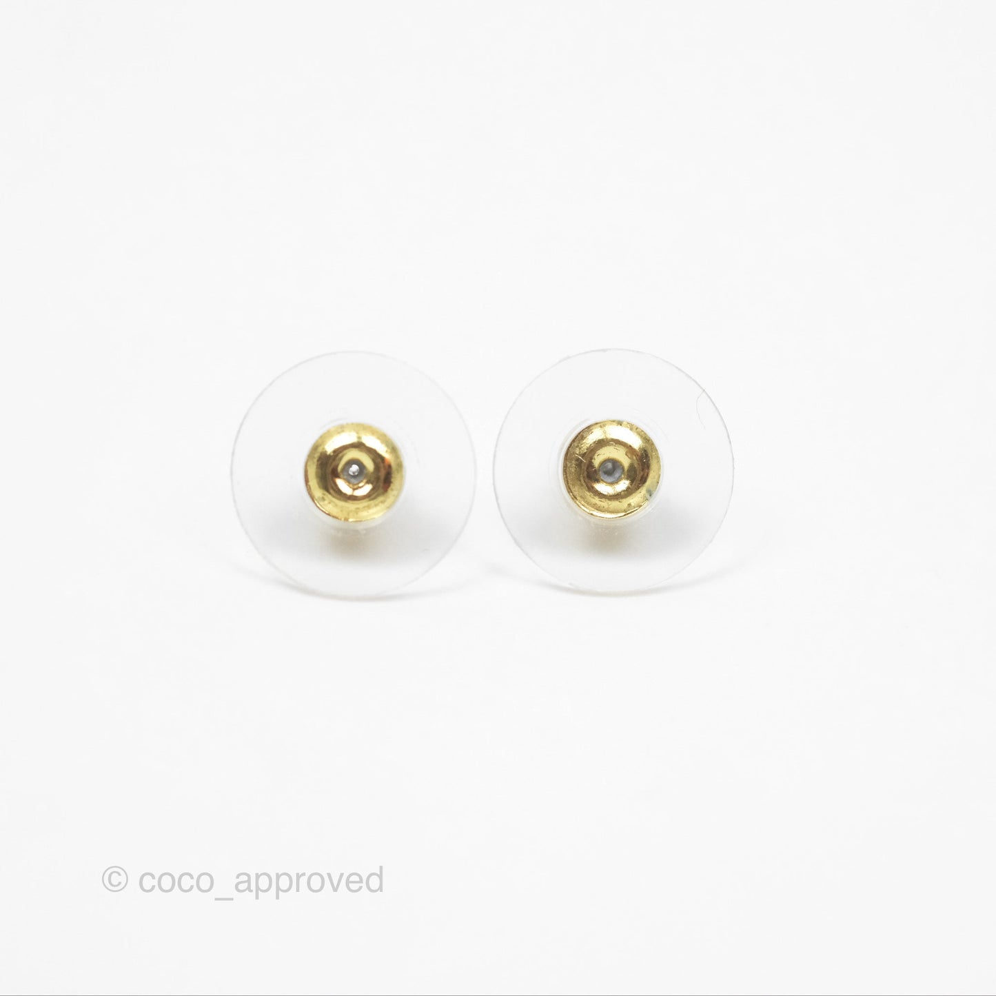 Chanel Crystal CC Pearl Square Earrings Gold Tone 23S