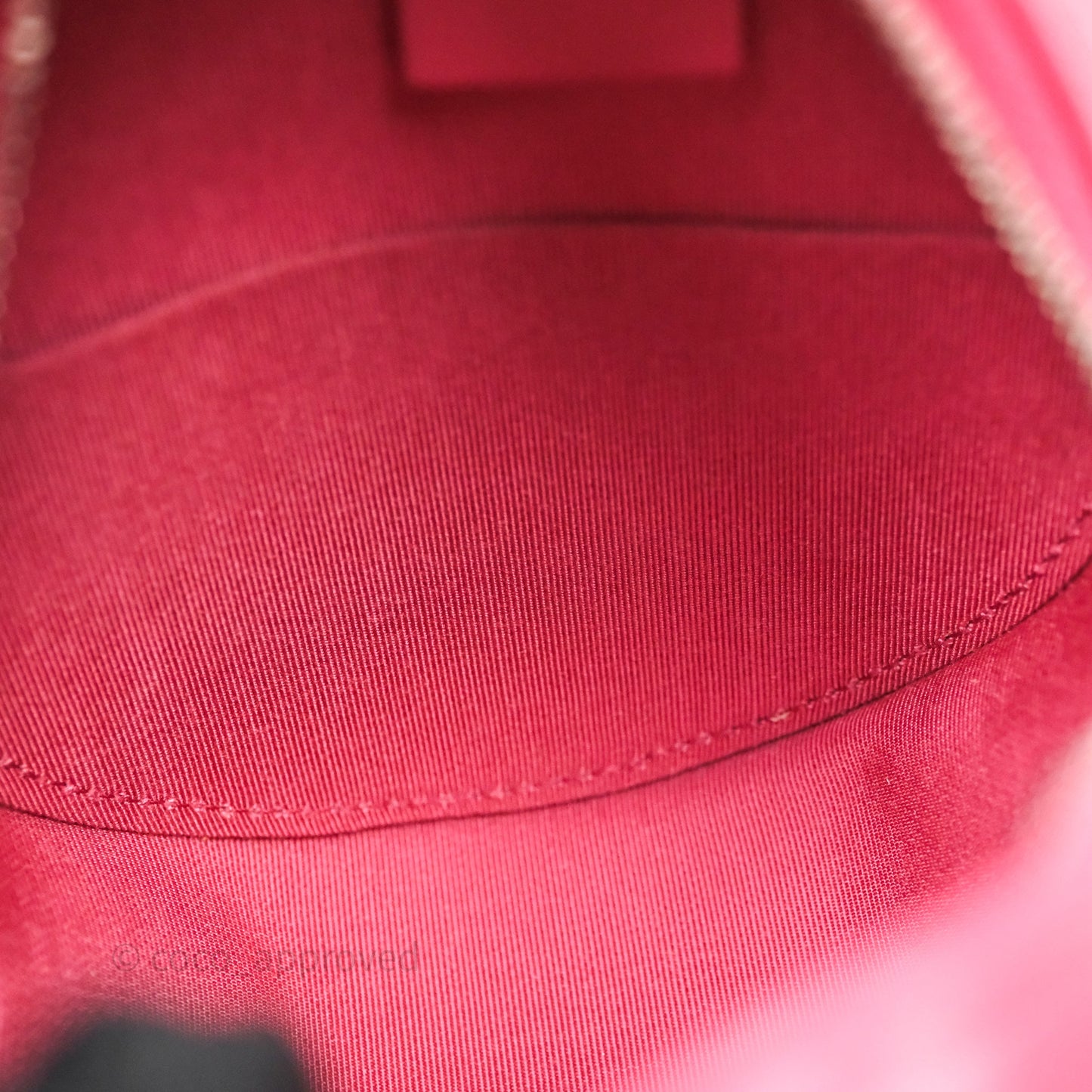 Chanel Quilted Round Clutch With Chain Dark Pink Lambskin Gold Hardware