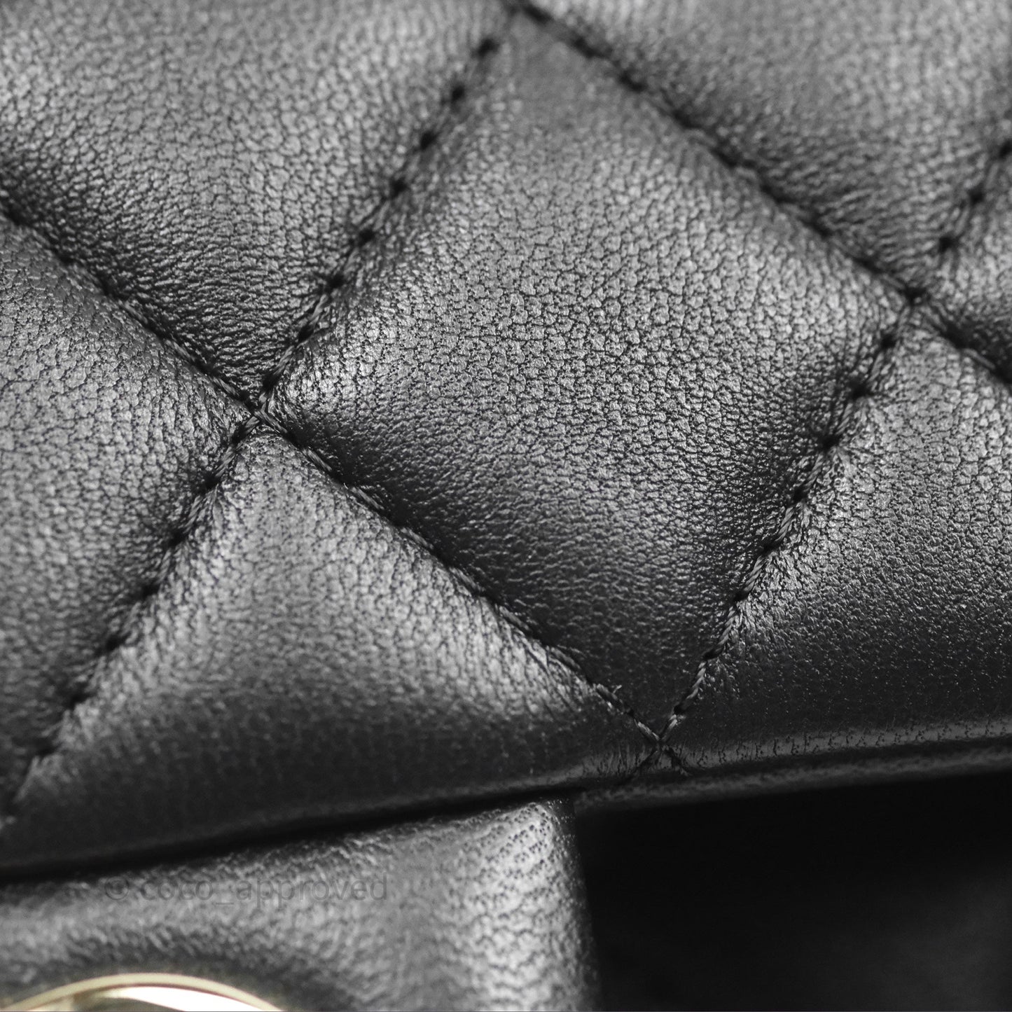 Chanel Top Handle Mini Rectangular Flap Black Lambskin Gold Hardware
