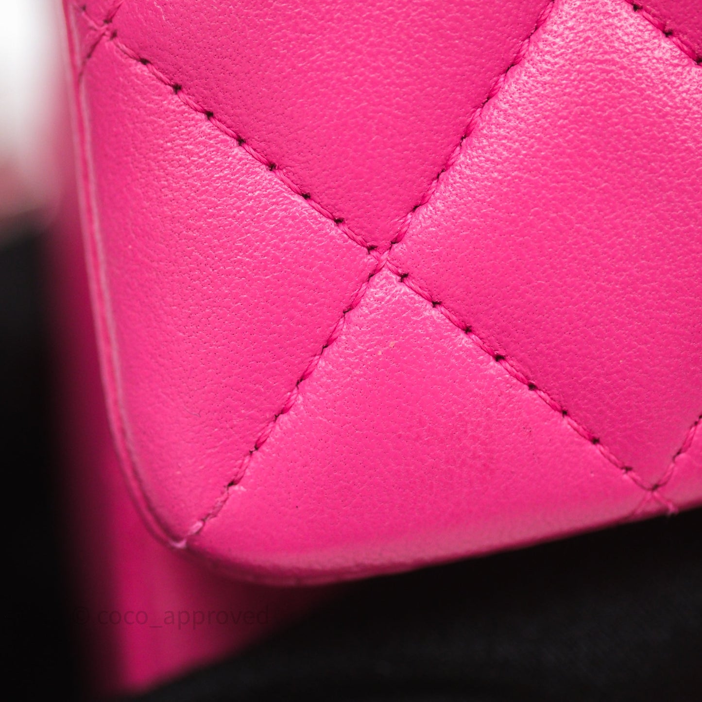 Chanel Mini Rectangular Quilted Dark Pink Lambskin Silver Hardware