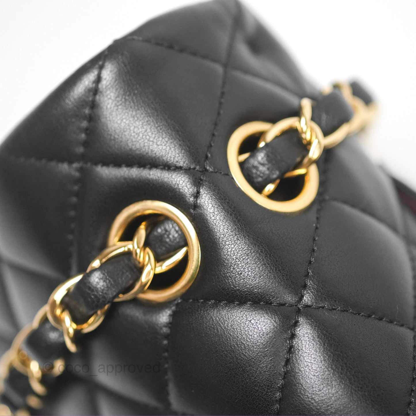 Chanel Classic M/L Medium Flap Quilted Black Lambskin Gold Hardware