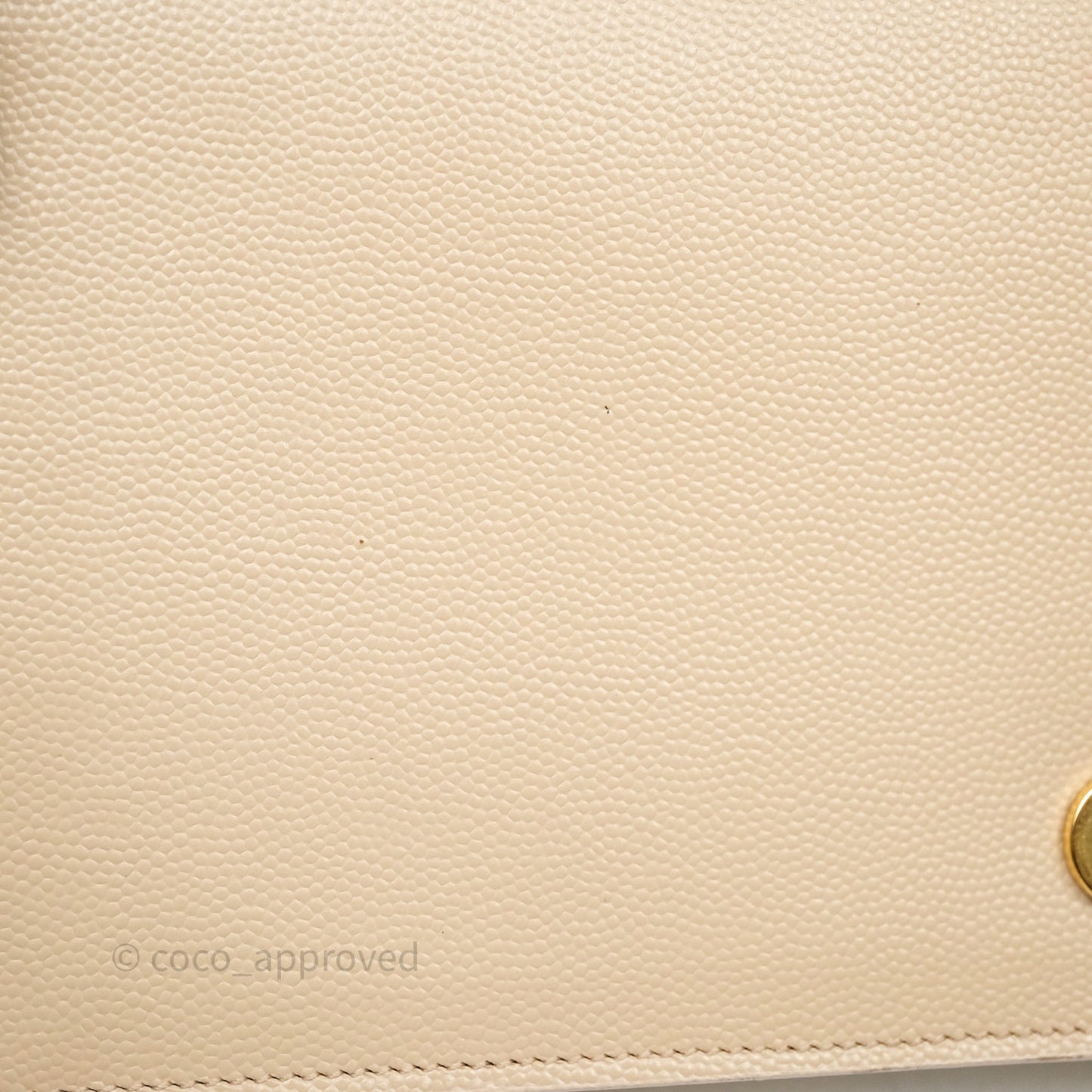 Saint Laurent Kate Clutch Monogram Beige Grain De Poudre Gold Hardware