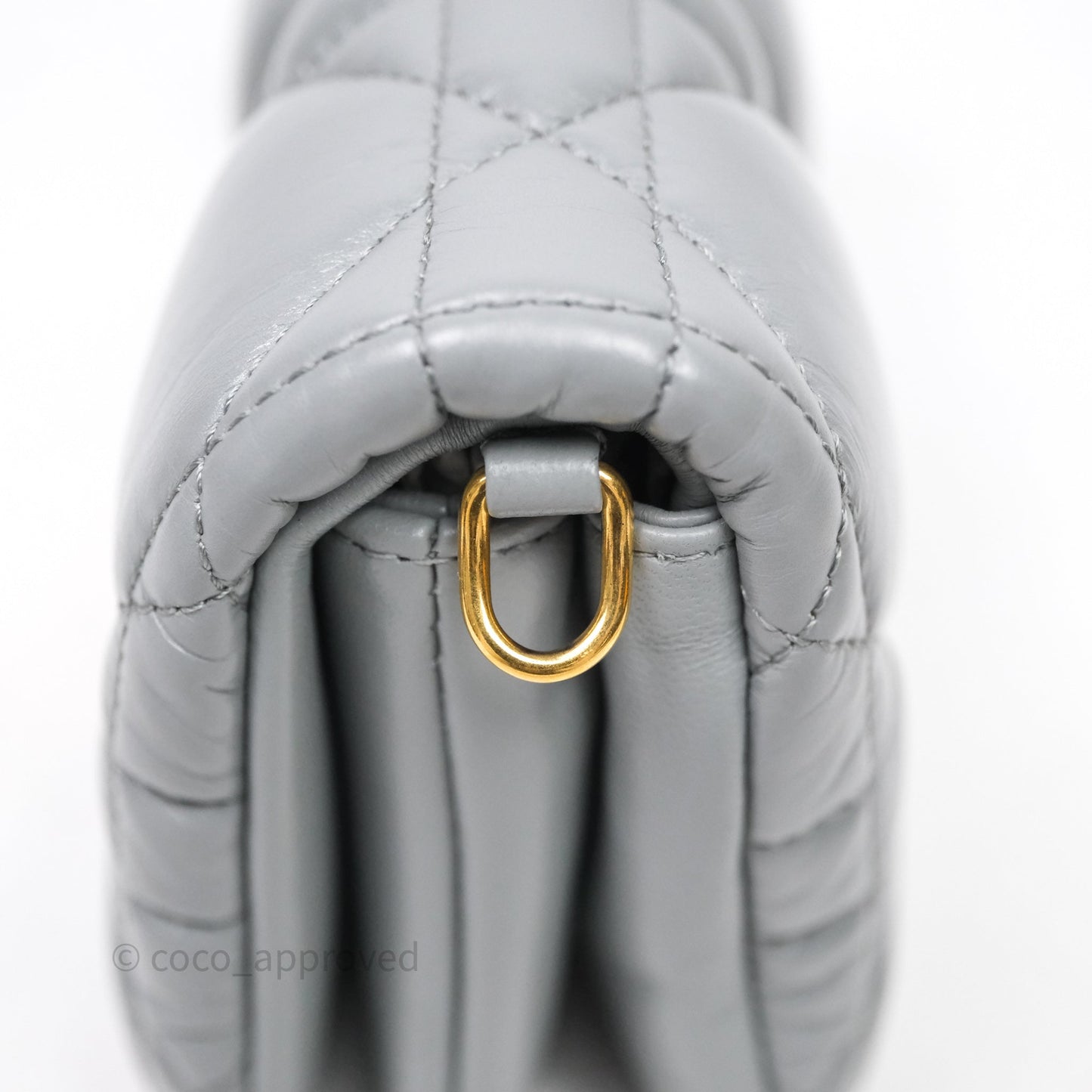 Christian Dior Mini Caro Bag Grey Macrocannage