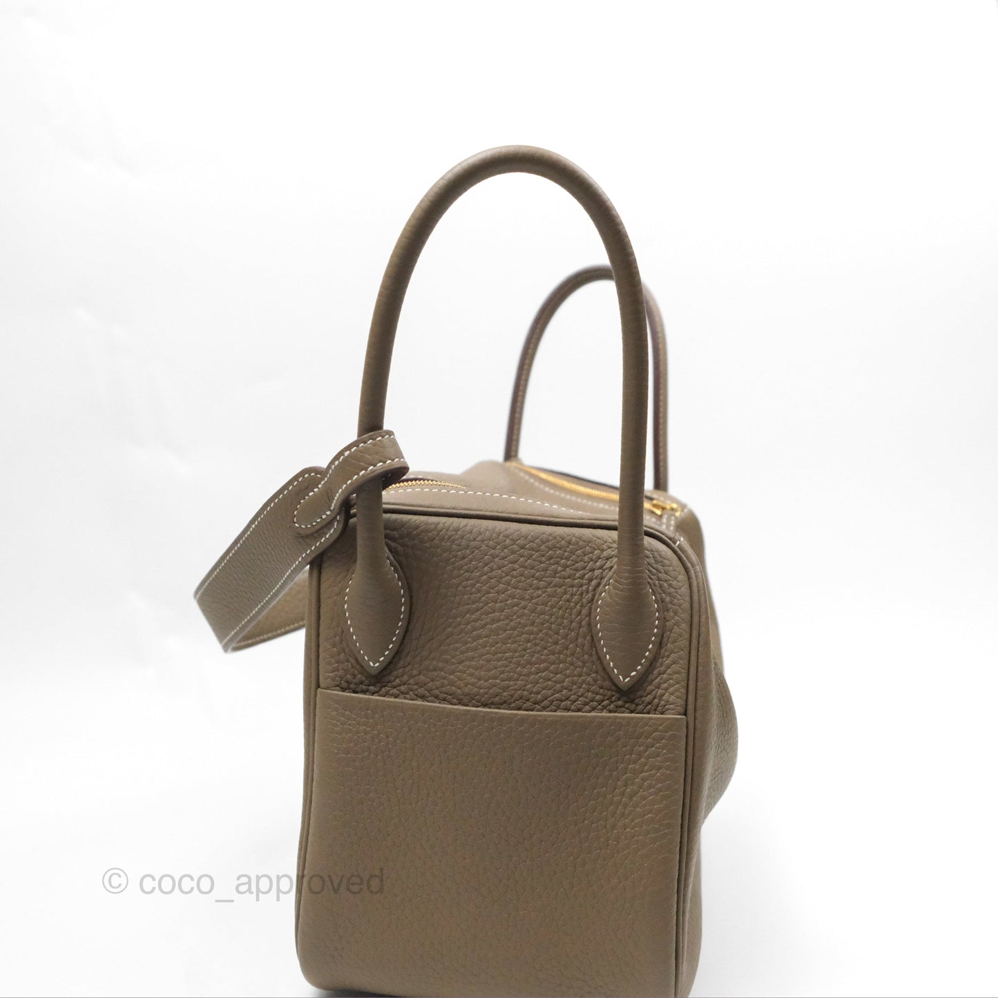 Hermès Lindy 26 Etoupe Clemence Gold Hardware