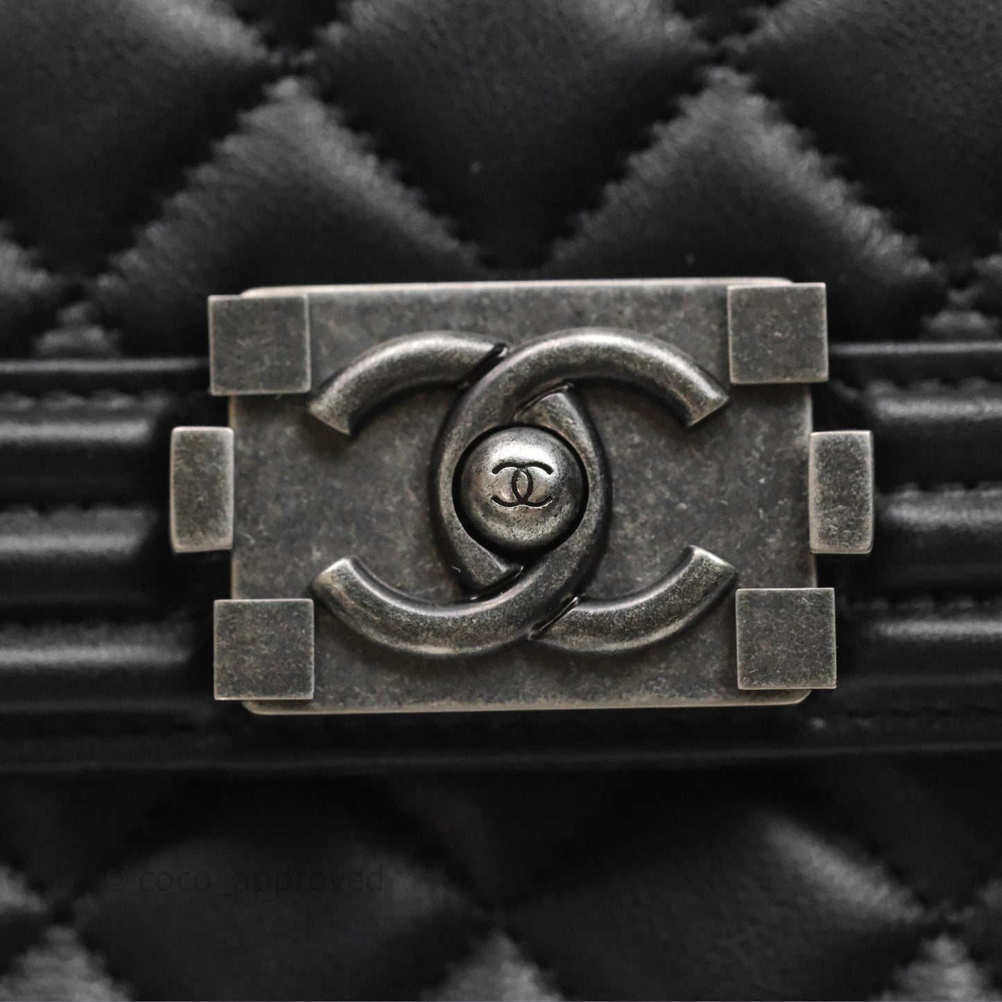Chanel Quilted North South Boy Flap Black Calfskin Ruthenium Hardware