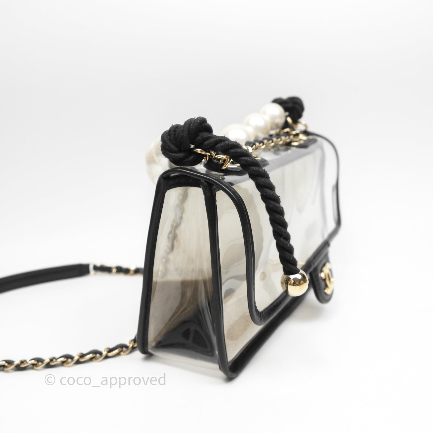Chanel Medium Sand By The Sea PVC Flap Black Lambskin Gold Hardware