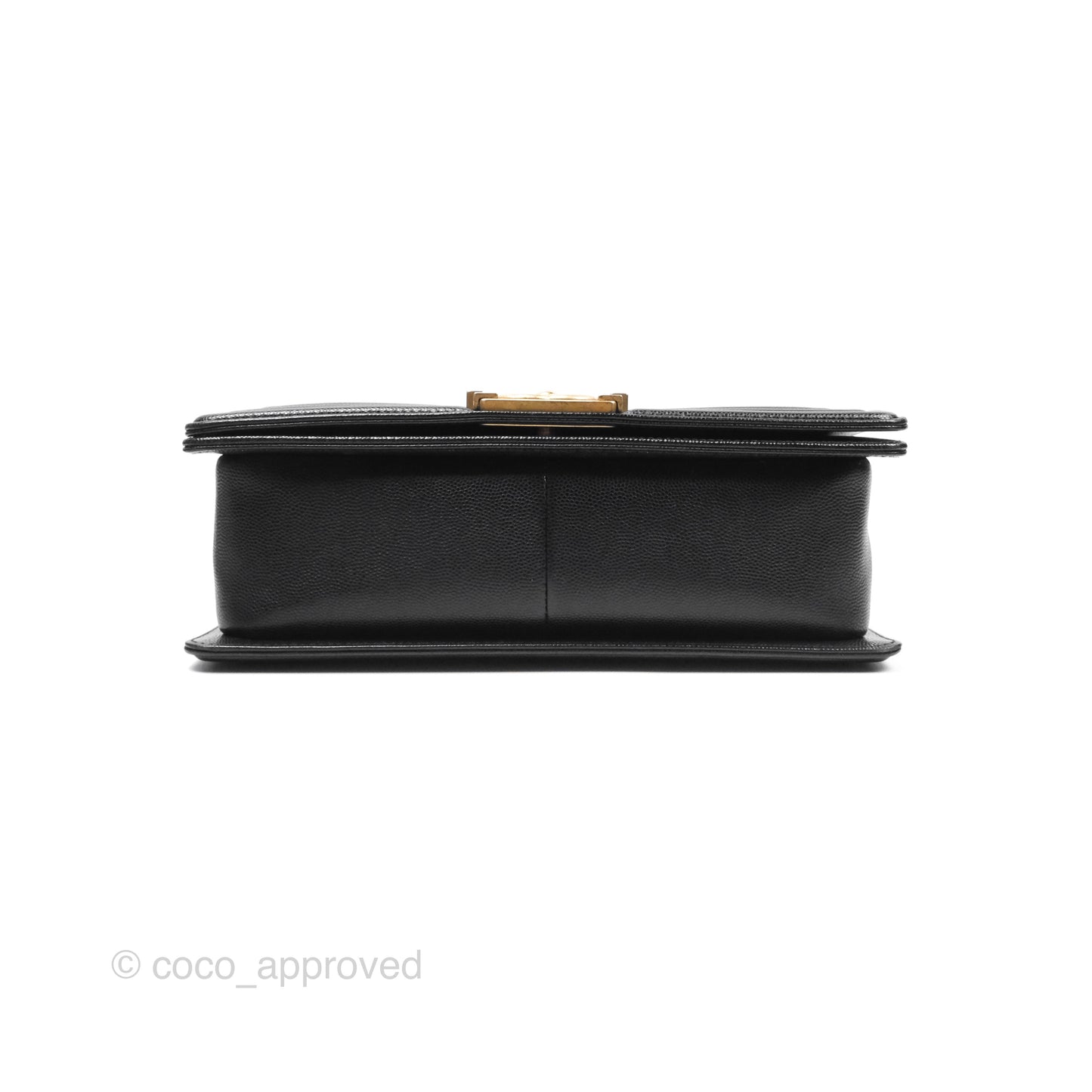 Chanel Medium Boy Quilted Black Caviar Aged Gold Hardware