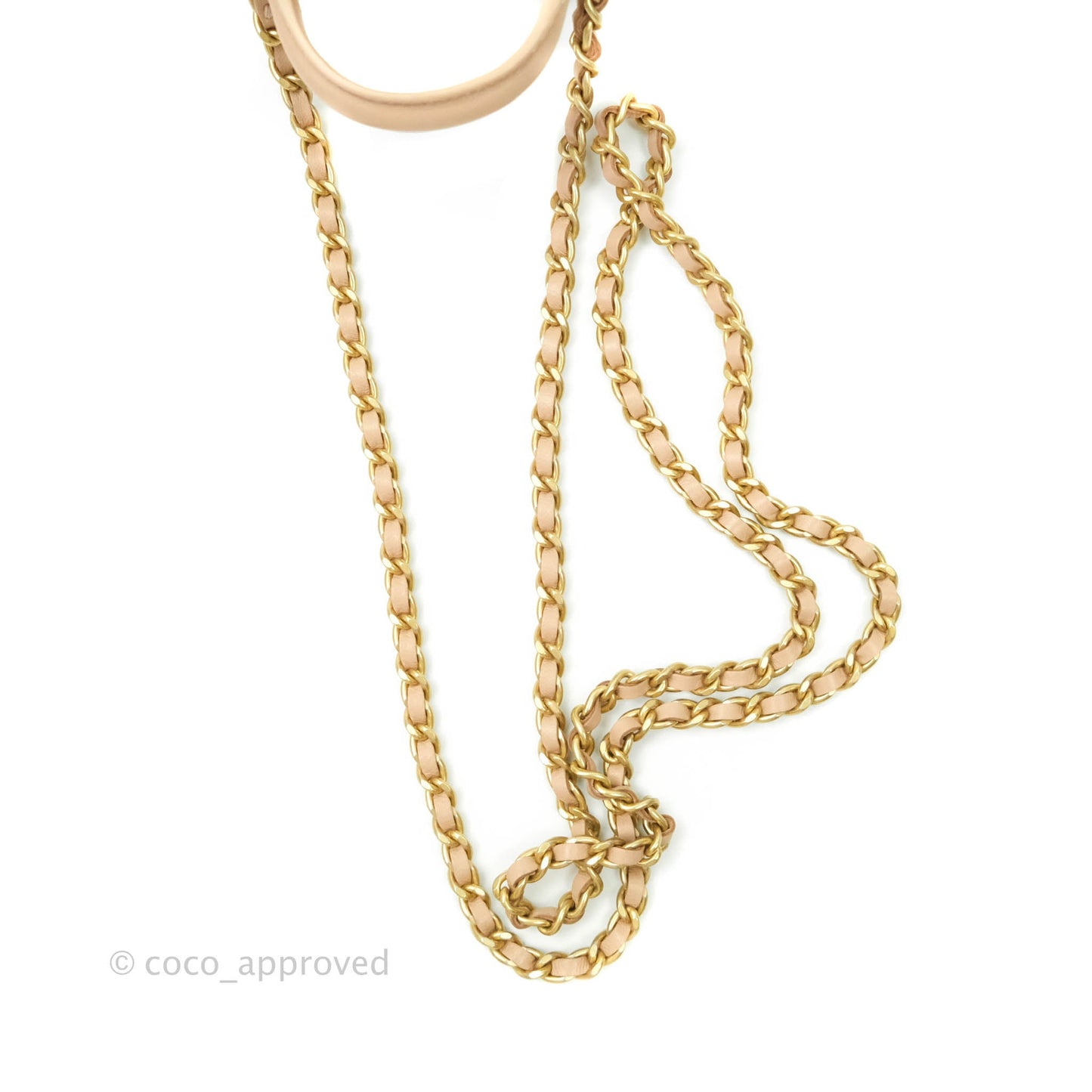 Chanel Small Quilted Vanity With Chain Beige Lambskin Aged Gold Hardware