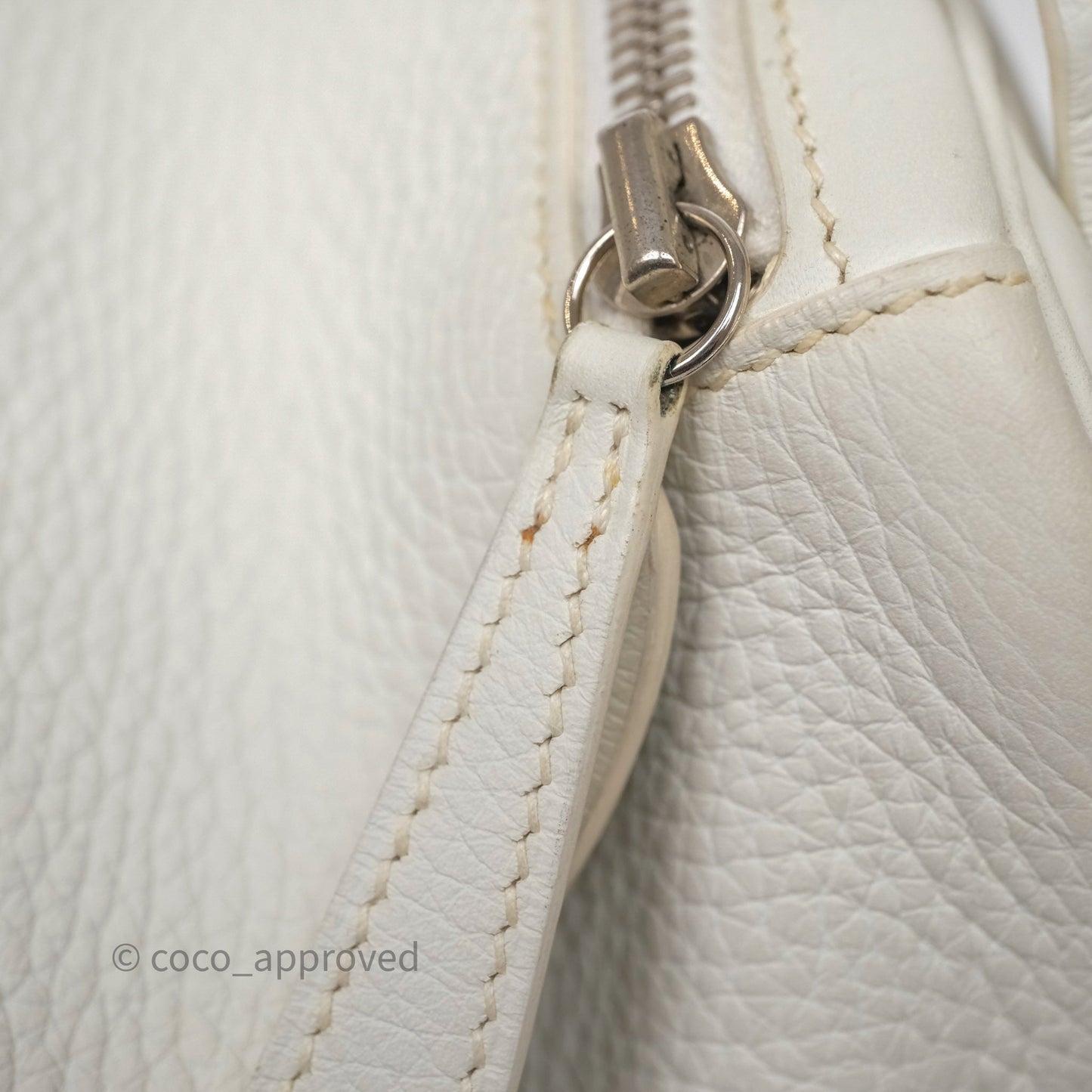 Hermès Lindy 30 White Clemence Palladium Hardware
