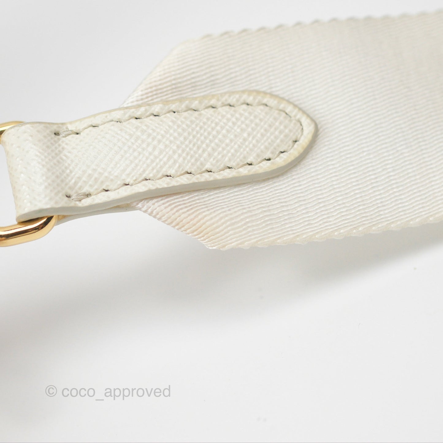 Prada Re-Edition 2005 Ivory White Saffiano Leather Bag Gold Hardware