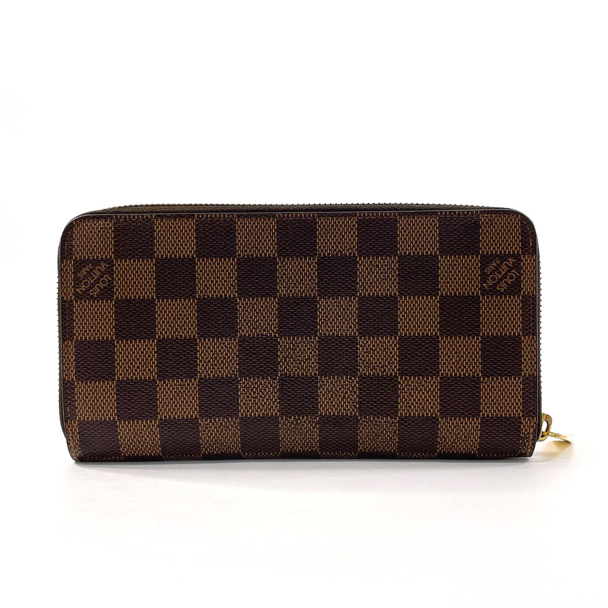 LOUIS VUITTON Long Wallet Purse N60015 Damier canvas, leather Brown Zippy wallet