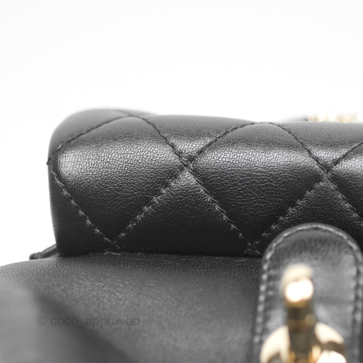 Chanel Quilted Small Duma Drawstring Backpack Black Lambskin