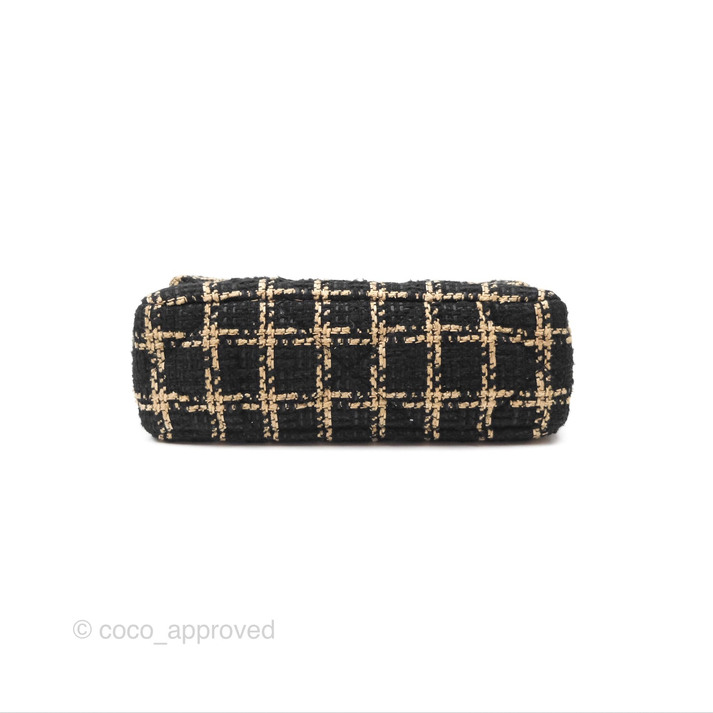 Chanel 19 Small Grid Black Beige Tweed Mixed Hardware
