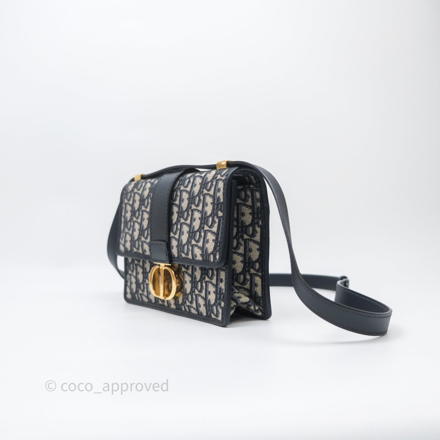 Christian Dior 30 Montaigne Bag Blue Dior Oblique Jacquard