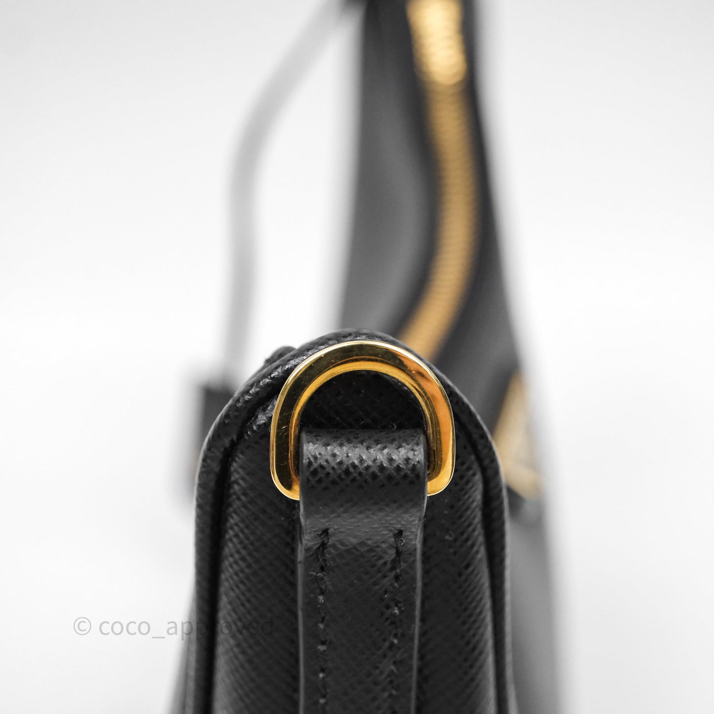 Prada Re-Edition 2005 Black Saffiano Leather Bag Gold Hardware