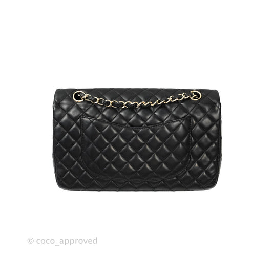 Chanel Classic M/L Medium Quilted Black Flap With Valentines Charms Lambskin Gold Hardware