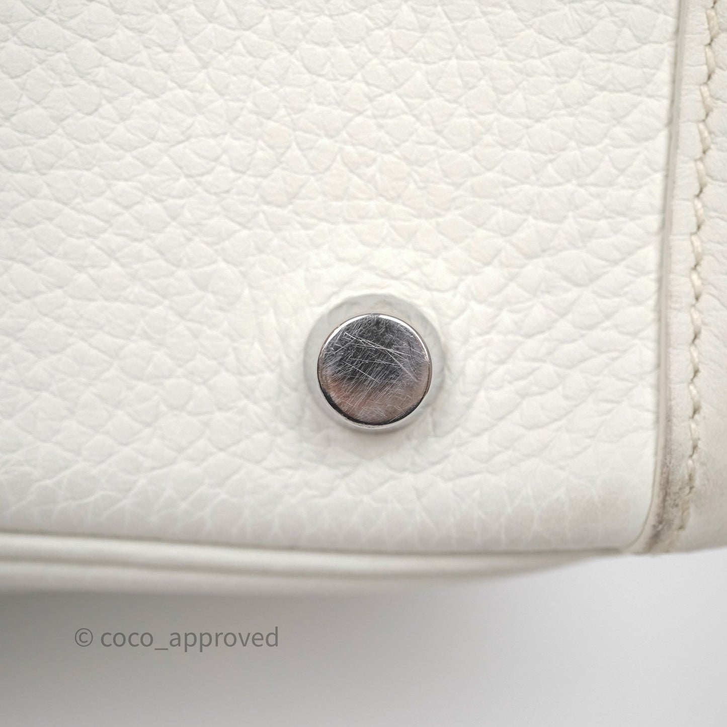 Hermès Lindy 30 White Clemence Palladium Hardware