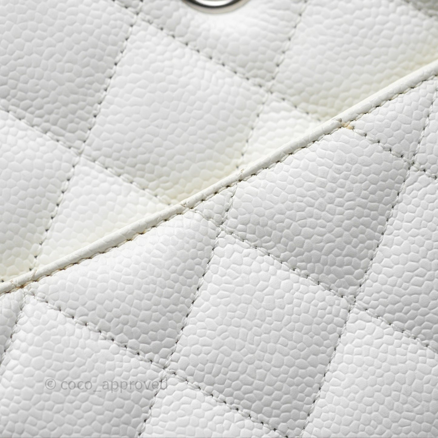 Chanel GST White Caviar Silver Hardware