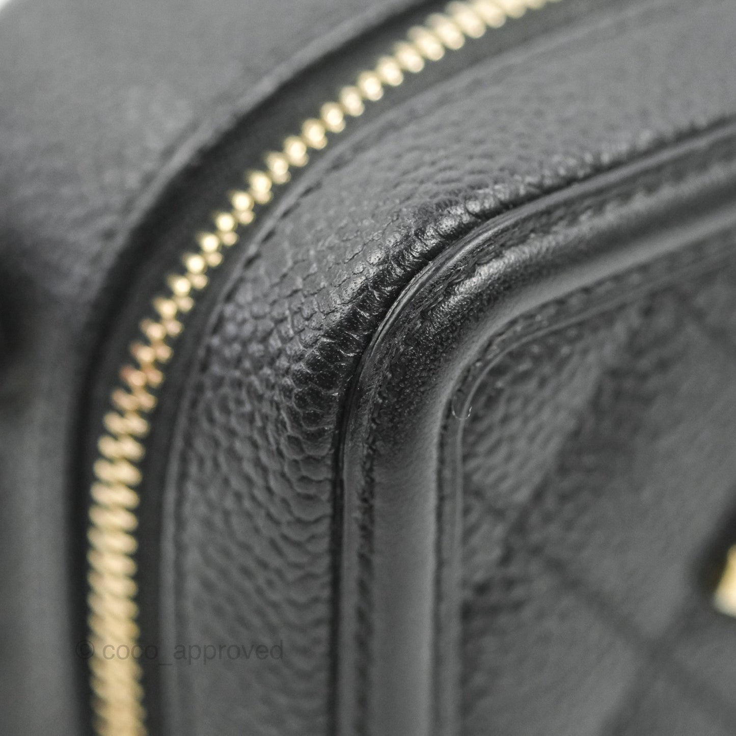 Chanel CC Filigree Vanity Clutch With Chain Caviar Black Aged Gold Hardware