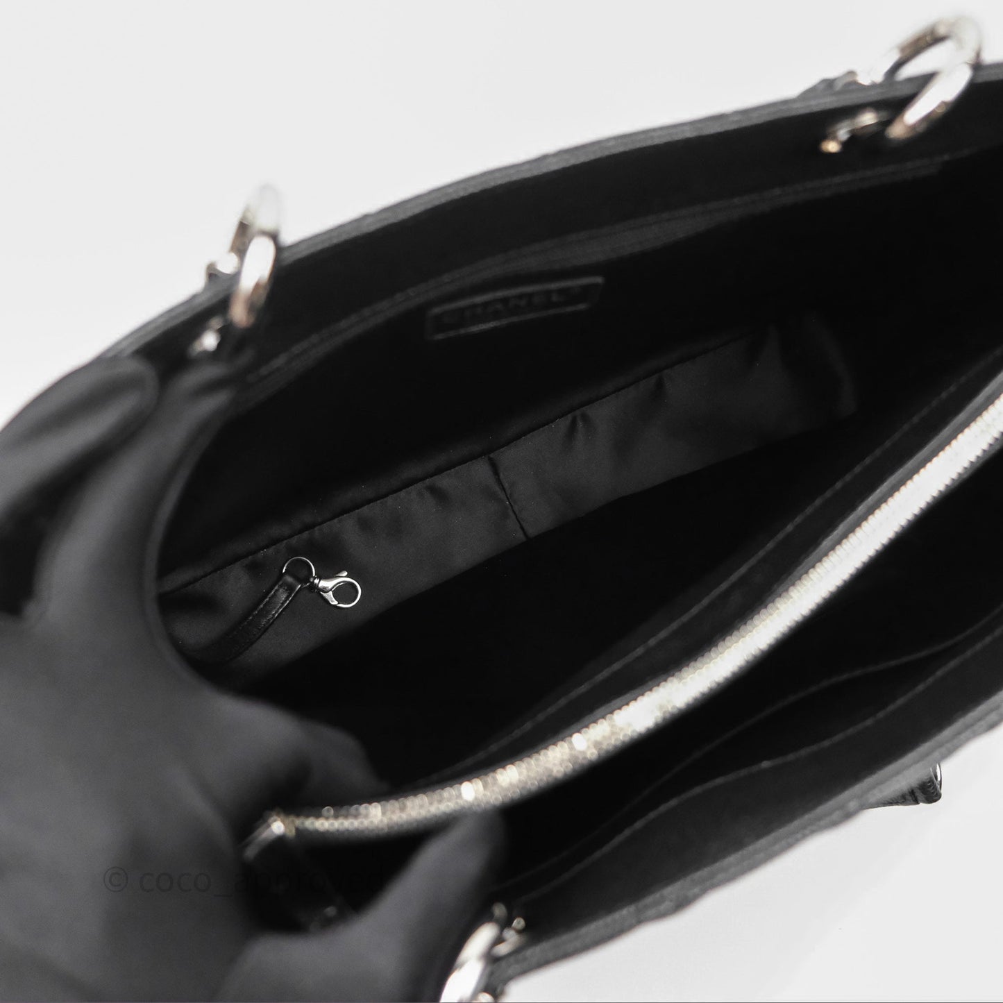 Chanel GST Black Caviar Silver Hardware