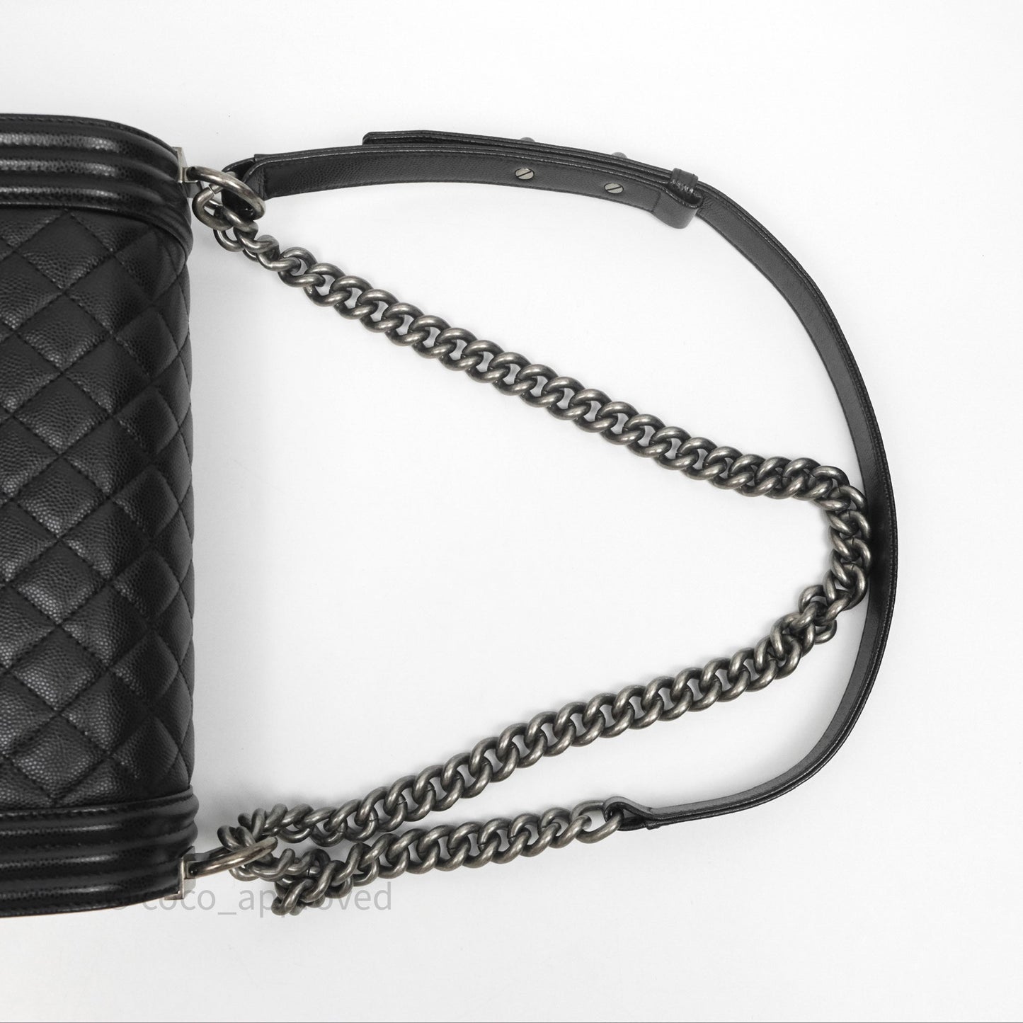Chanel Quilted Medium Boy Black Caviar Ruthenium Hardware