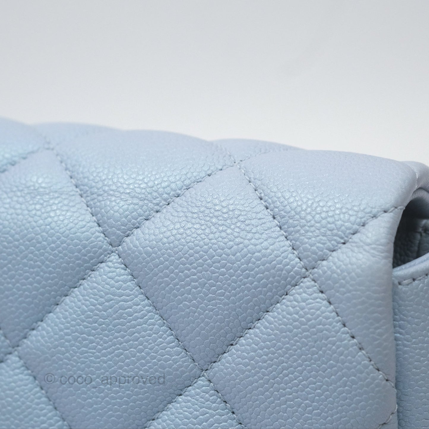 Chanel Quilted My Perfect Mini Iridescent Blue Caviar Aged Gold Hardware