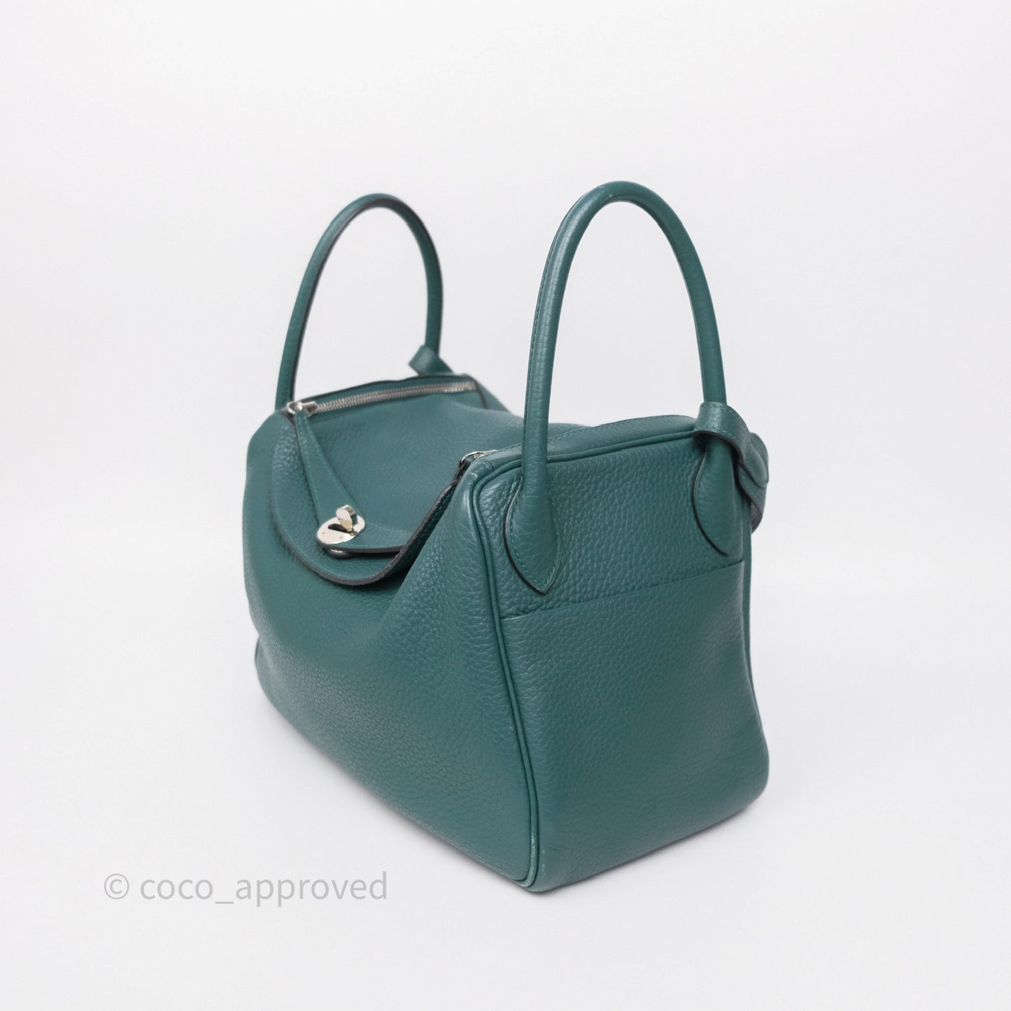 Hermès Lindy 30 Malachite Z6 Clemence Palladium Hardware