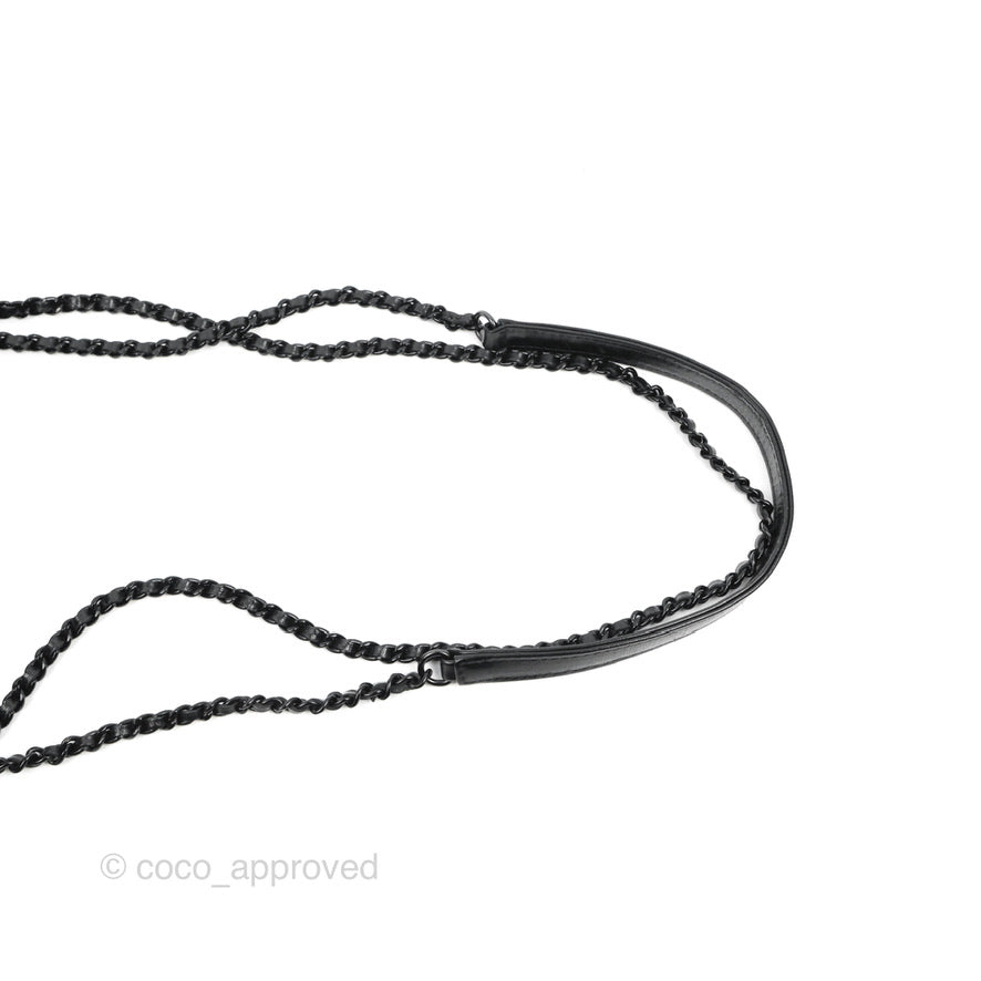 Chanel Gabrielle Clutch With Chain Aged Calfskin So Black