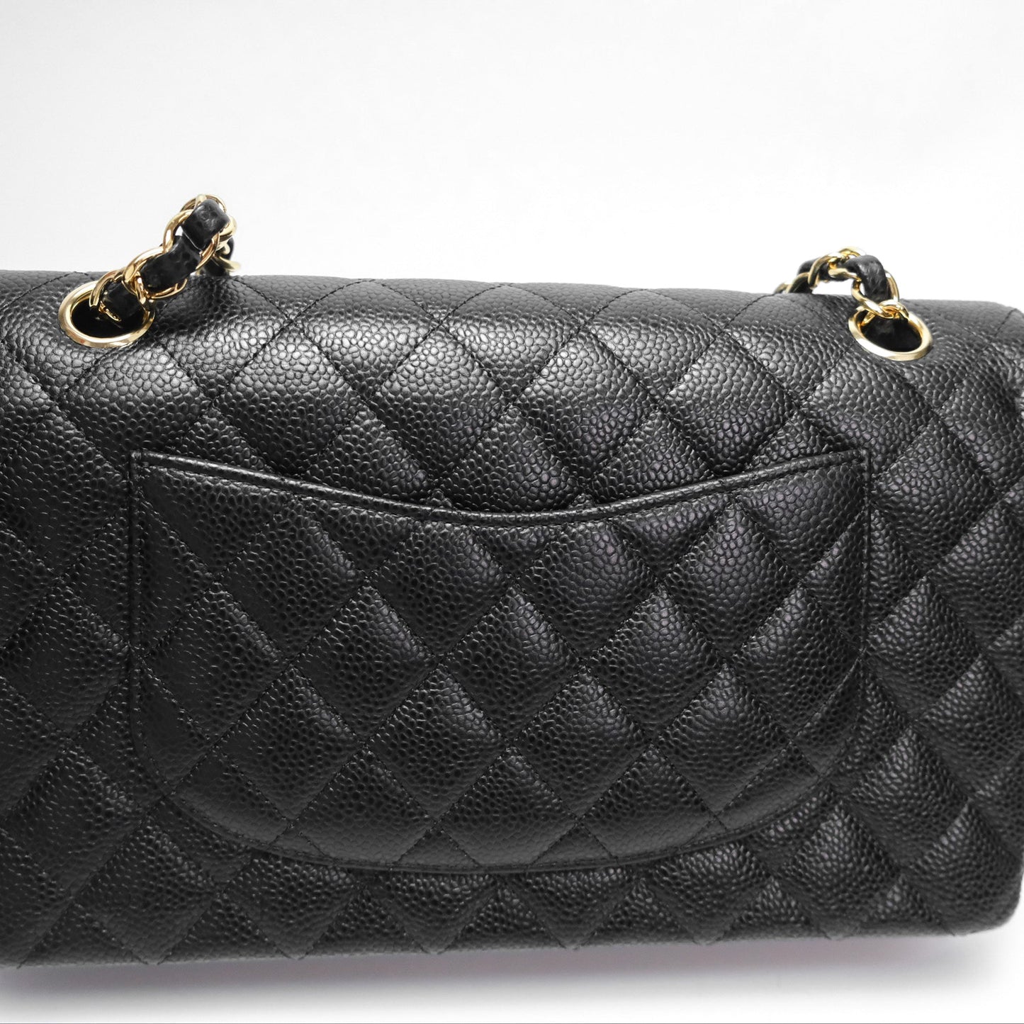 Chanel Classic M/L Medium Flap Quilted Black Caviar Gold Hardware