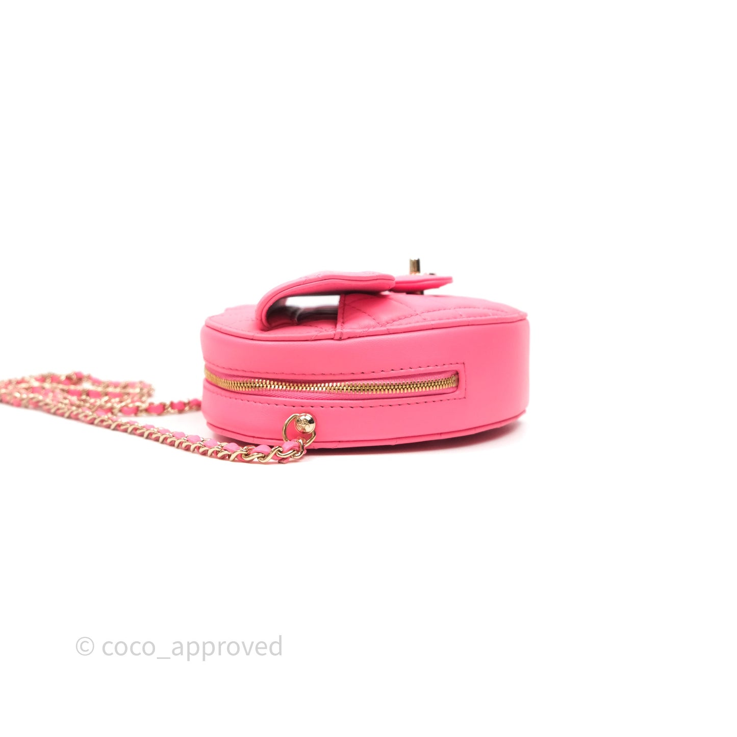Chanel Large Heart Bag Pink Lambskin Gold Hardware 22S