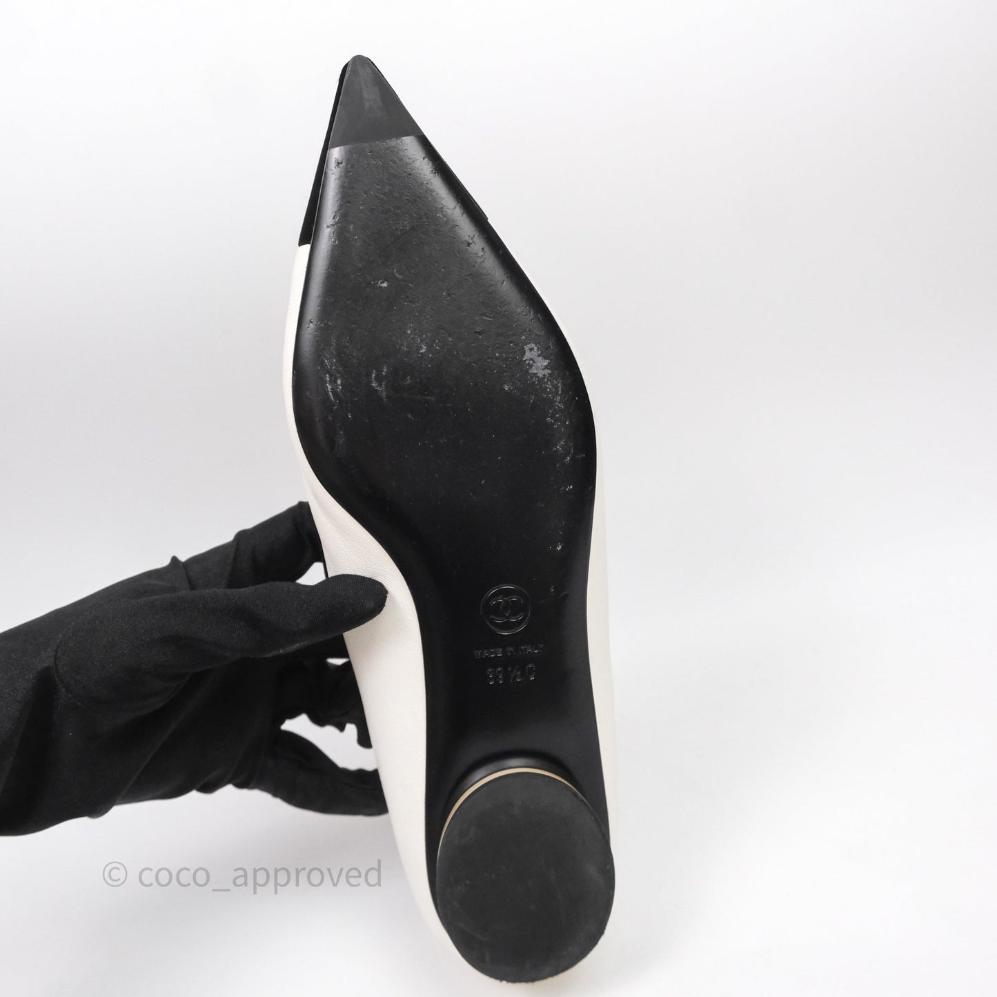 Chanel Mary Janes Flats White/Black Size 39.5