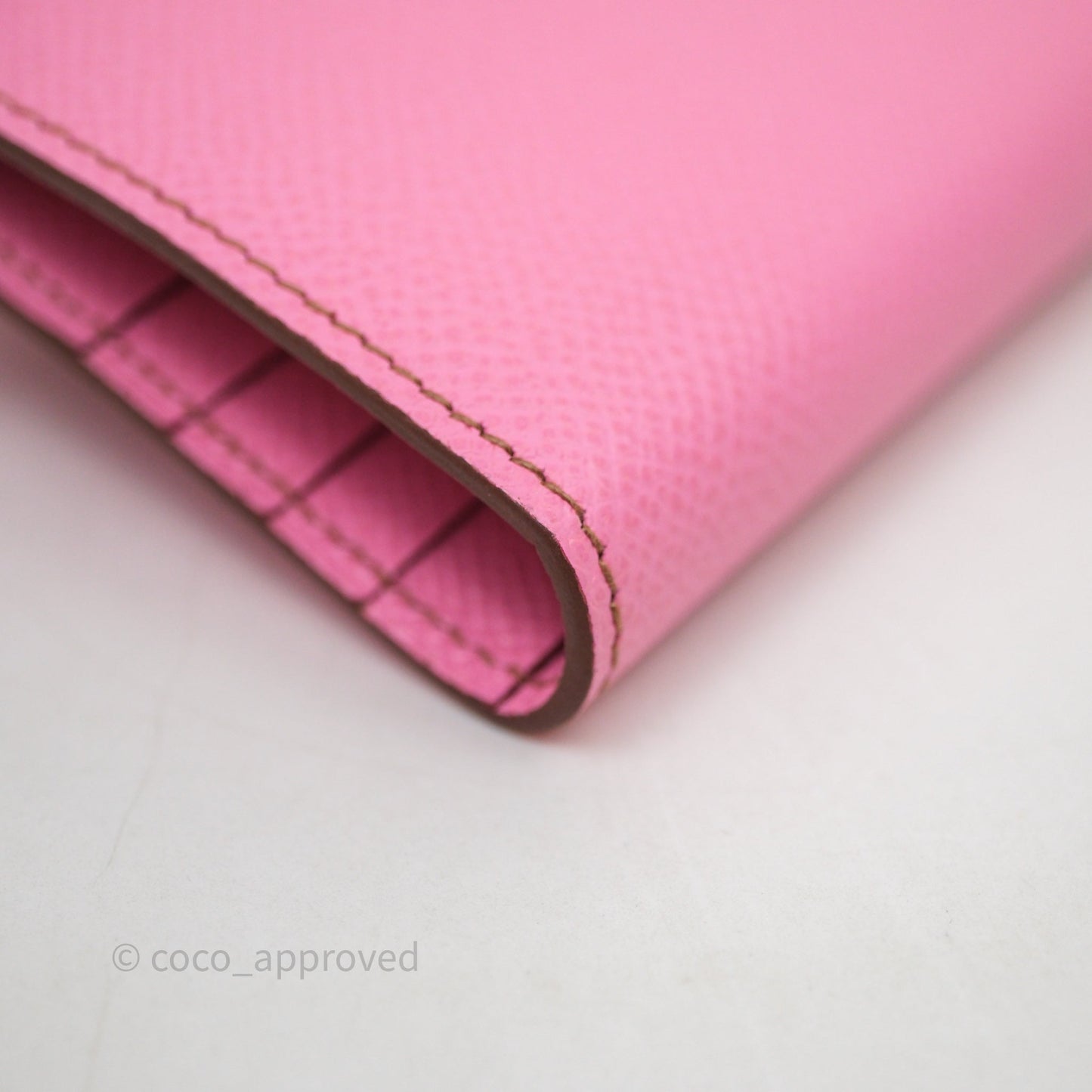 Hermès Kelly Wallet Bubblegum Epsom Palladium Hardware