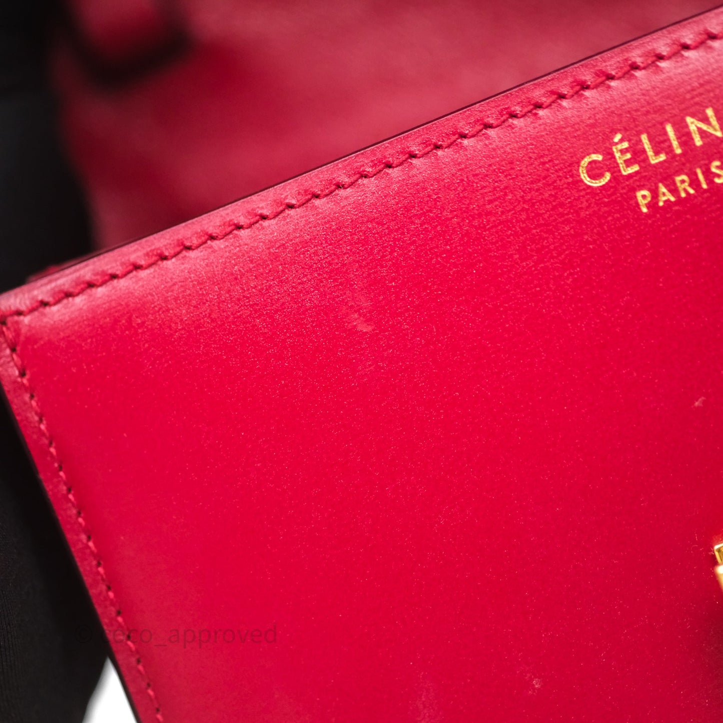 Celine Small Classic Box Flap Red Calfskin