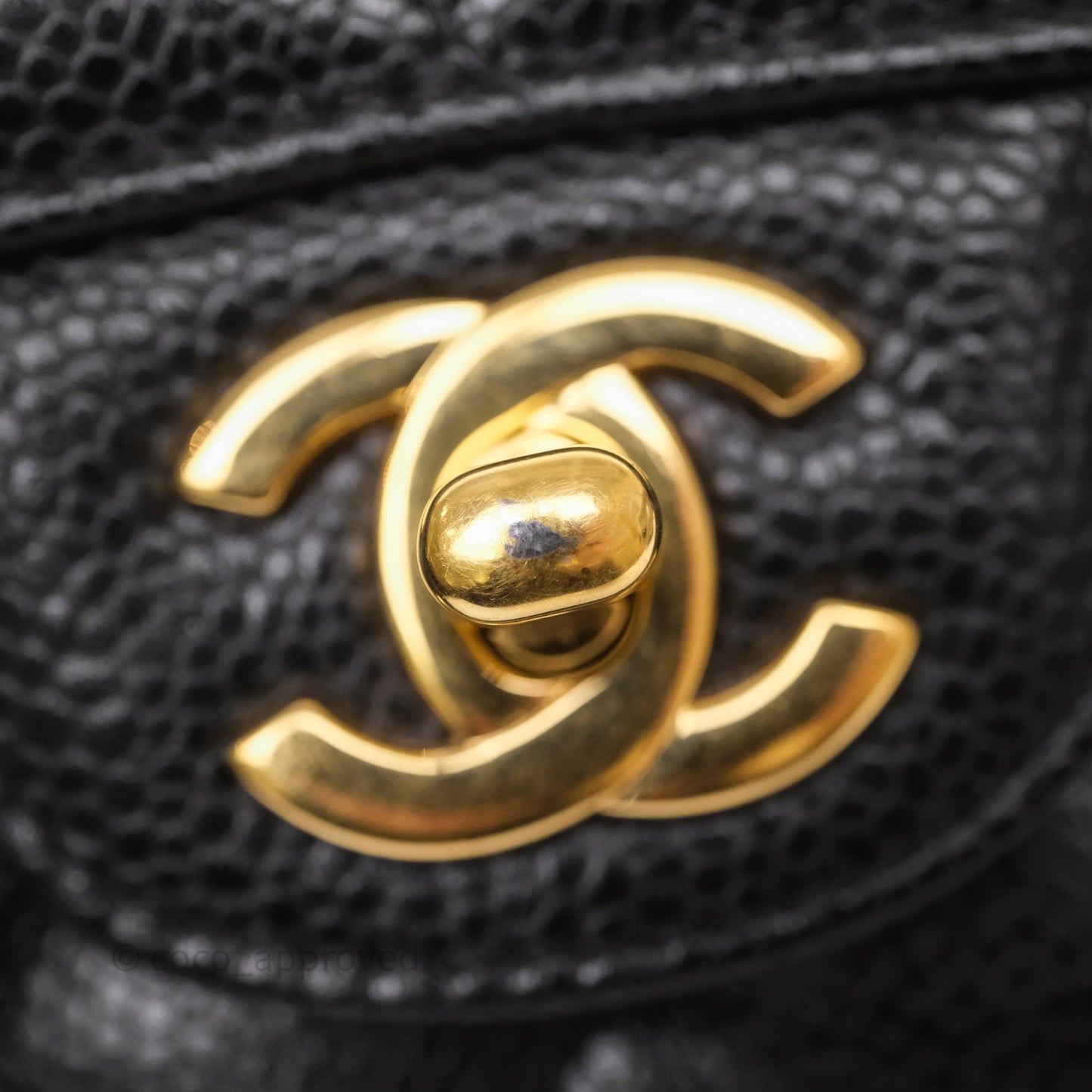 Chanel Classic M/L Medium Flap Quilted Black Caviar Gold Hardware