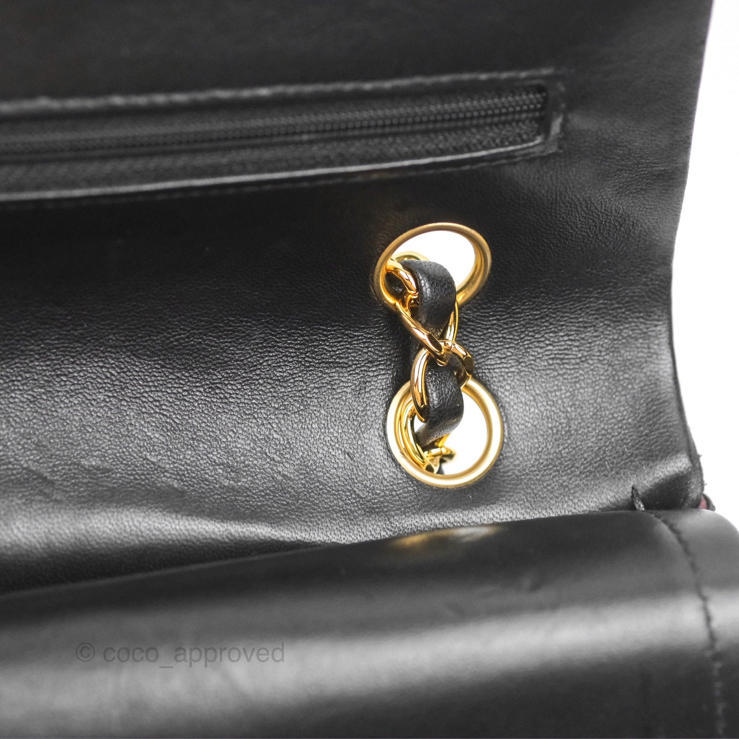 Chanel Classic M/L Medium Flap Quilted Black Lambskin Gold Hardware