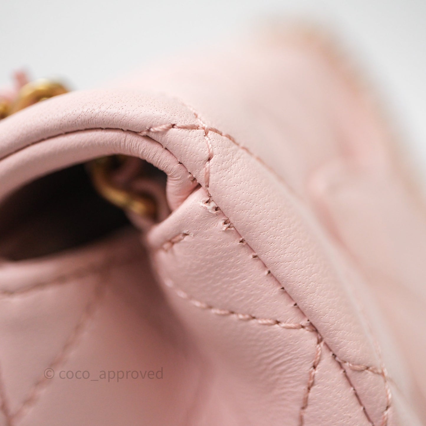 Chanel Mini Rectangular Pearl Crush Baby Pink Lambskin Aged Gold Hardware