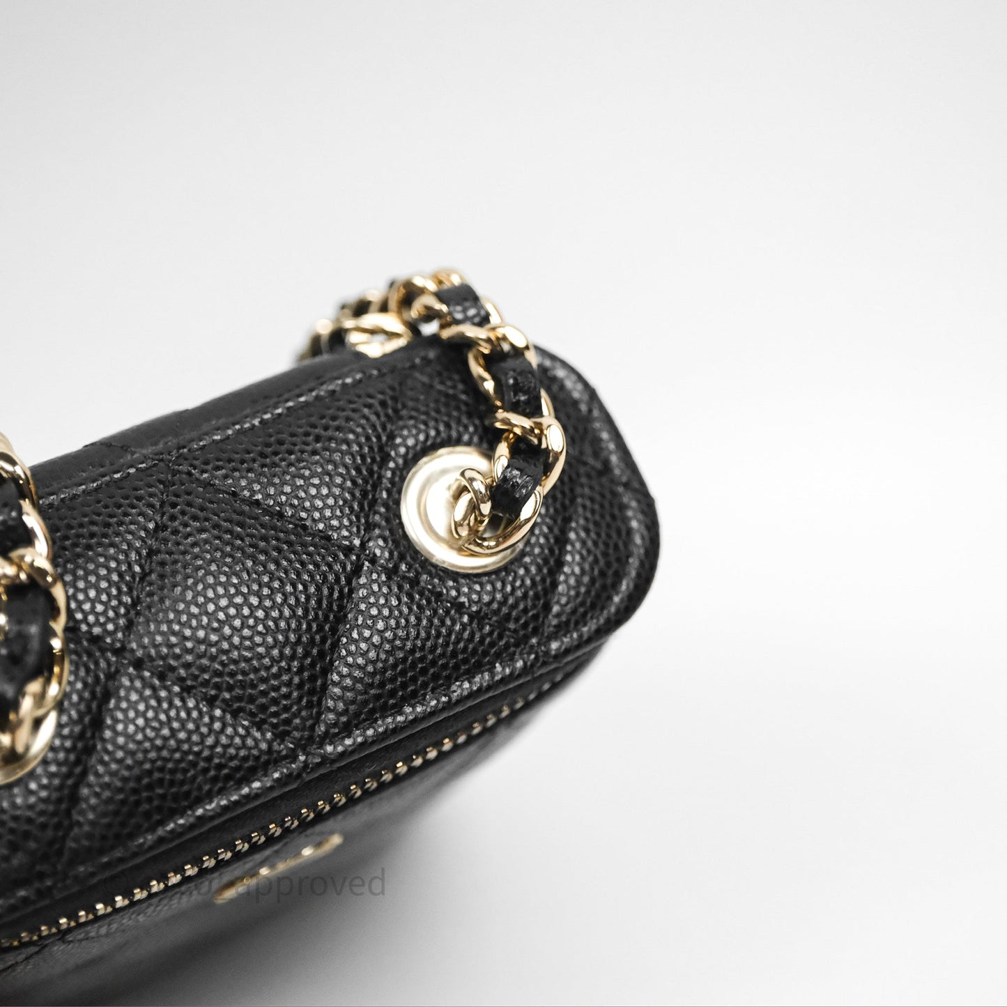 Chanel Classic Mini Vanity With Chain Black Caviar Gold Hardware