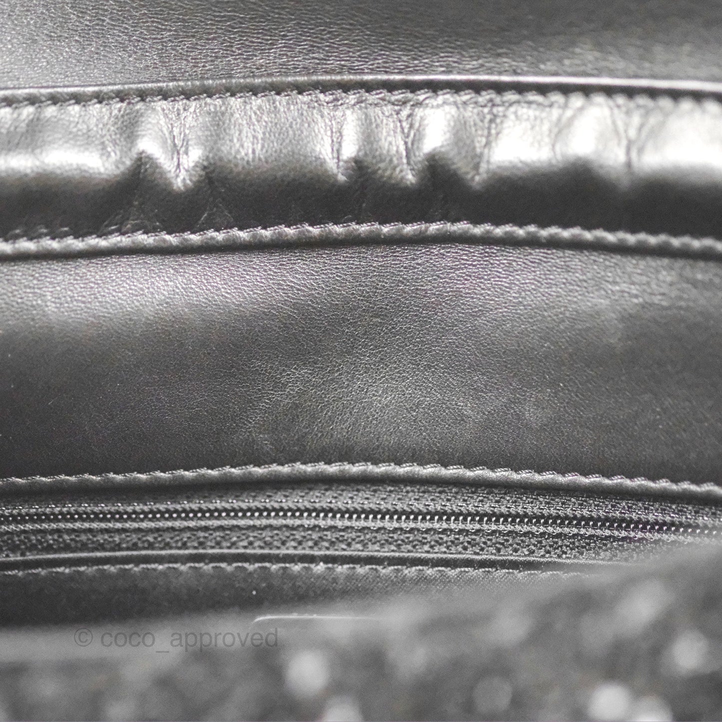 Chanel East West Flap Bag Black Sequin Dark Silver Hardware