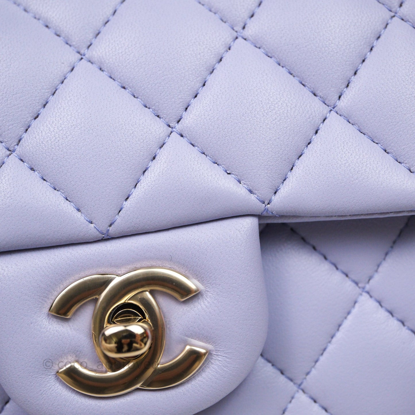 Chanel Top Handle Mini Rectangular Flap Bag Lilac Lambskin Gold Hardware