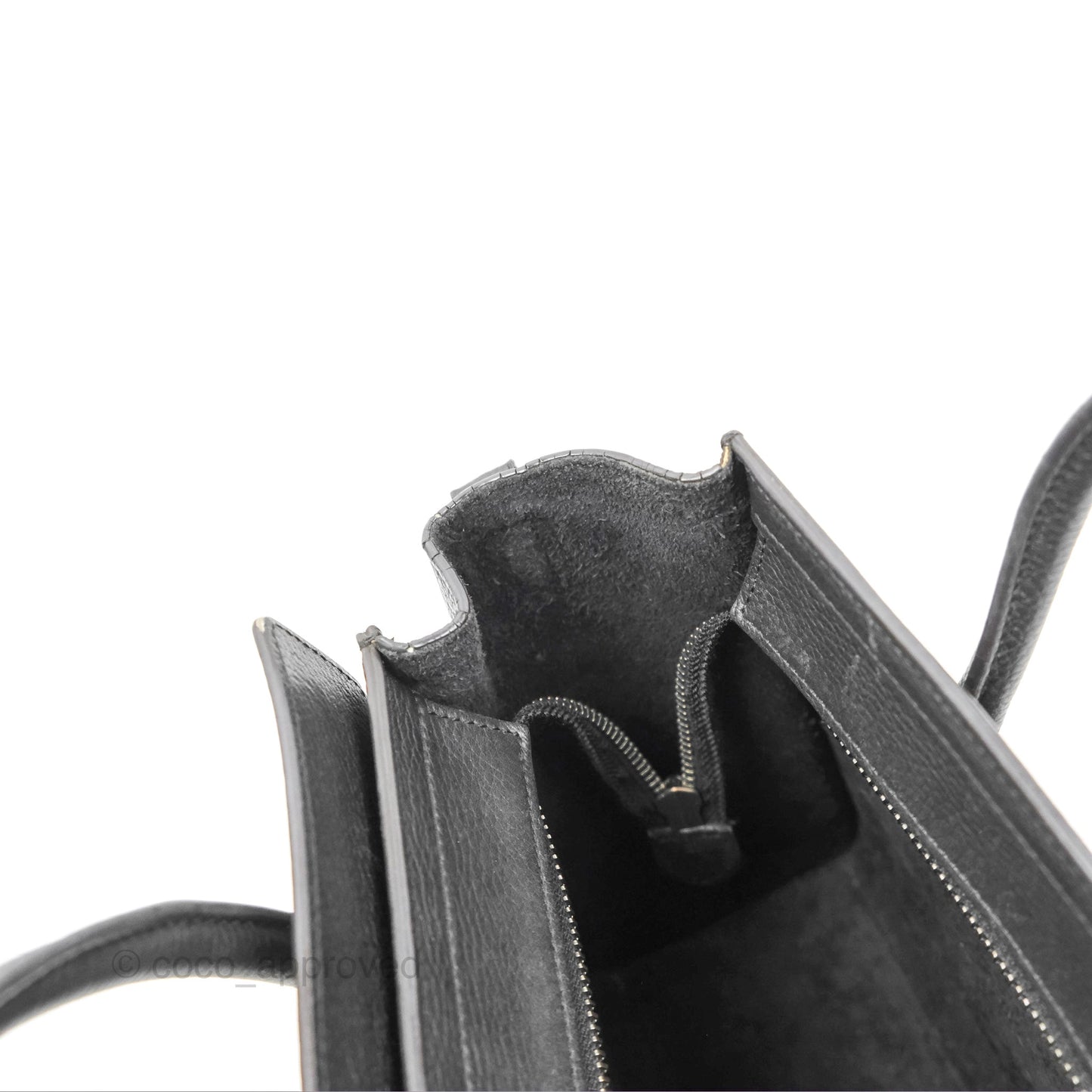 Celine Nano Luggage Bag Black Drummed Calfskin