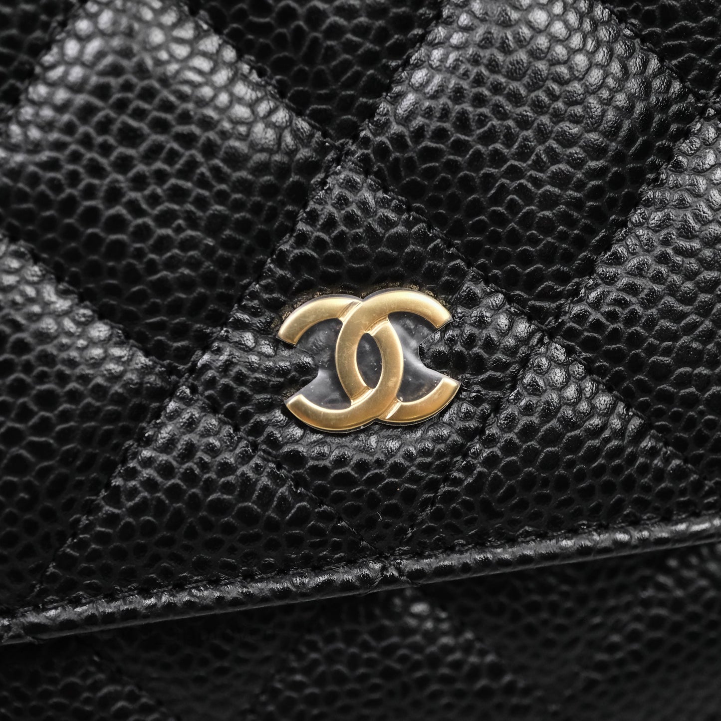 Chanel Quilted WOC Black Caviar Gold Hardware