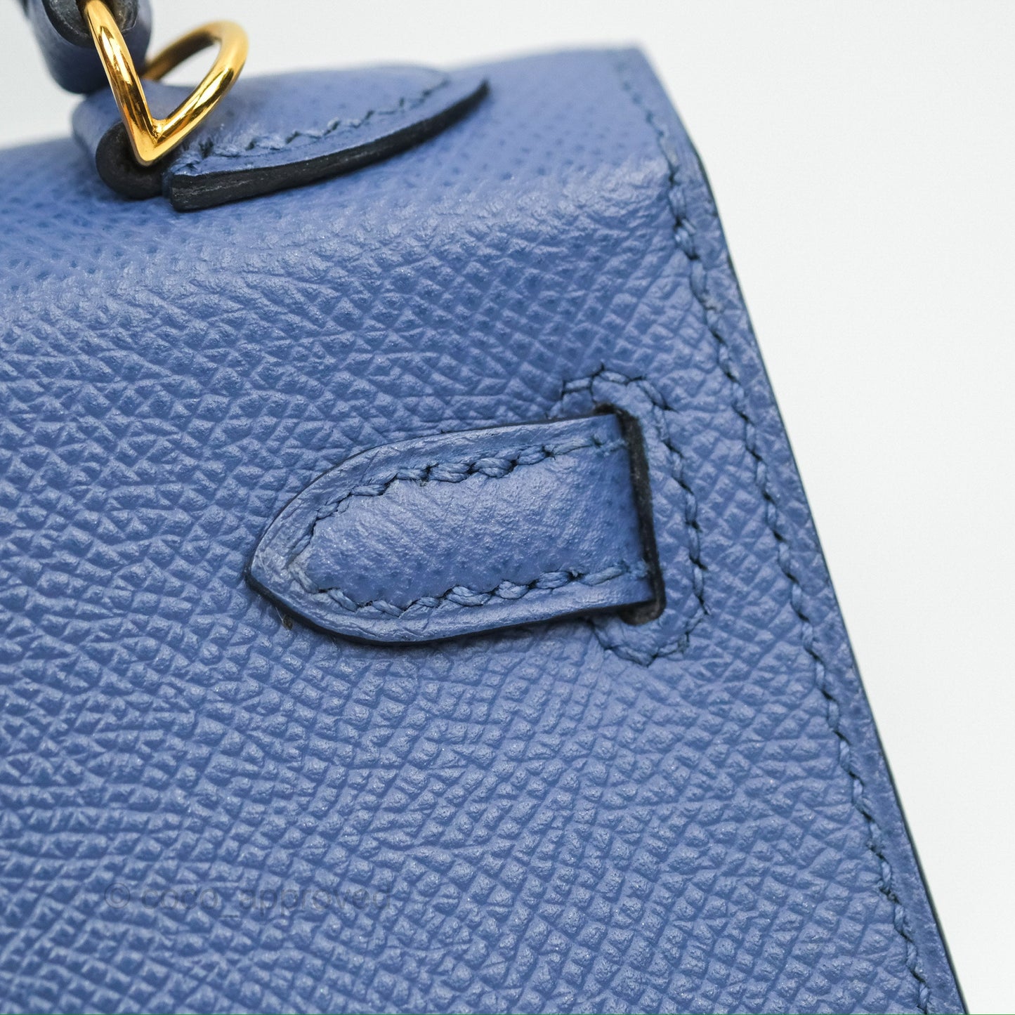 Hermès Mini Kelly II Bleu Brighton Epsom Gold Hardware