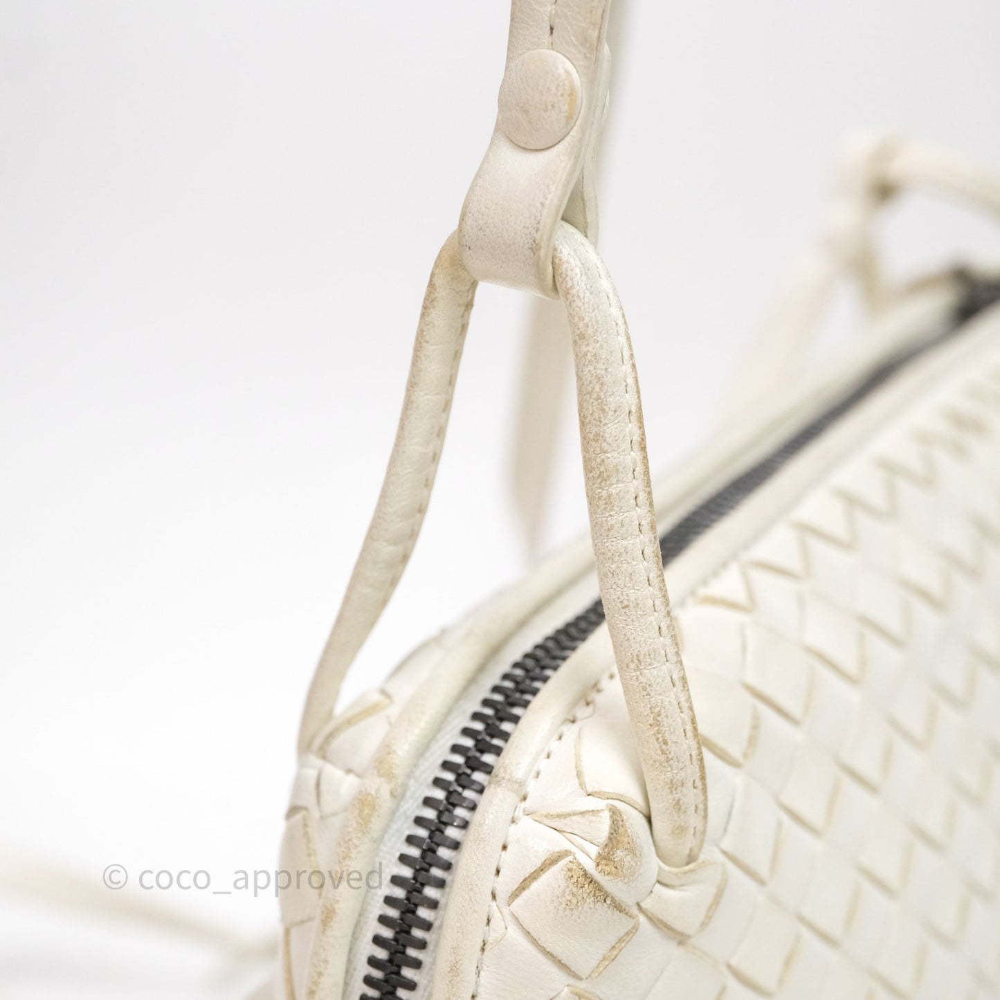 Bottega Veneta Nodini Crossbody Bag White Nappa Intrecciato