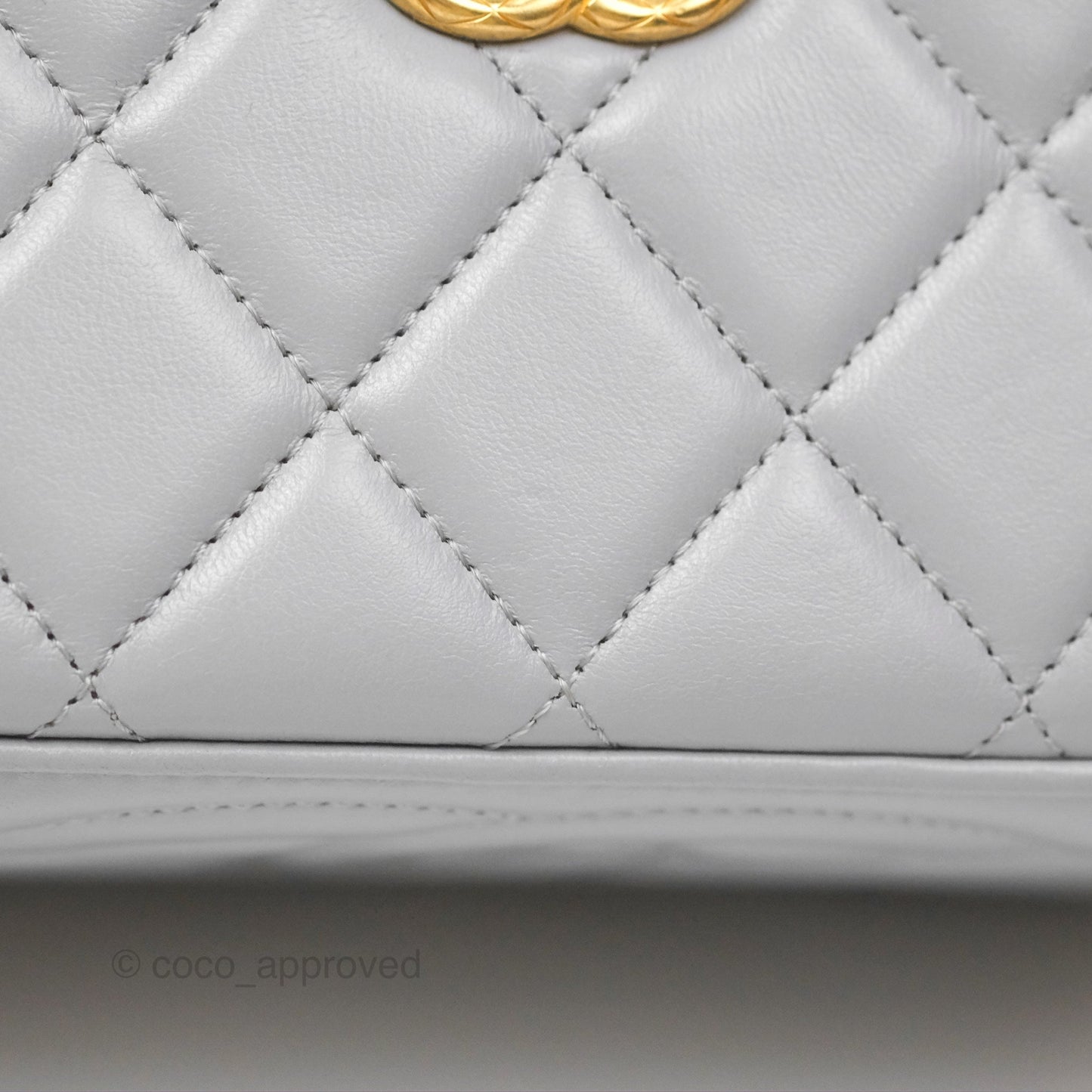 Chanel All Slide Vanity with Adjustable Chain Grey Lambskin Aged Gold Hardware