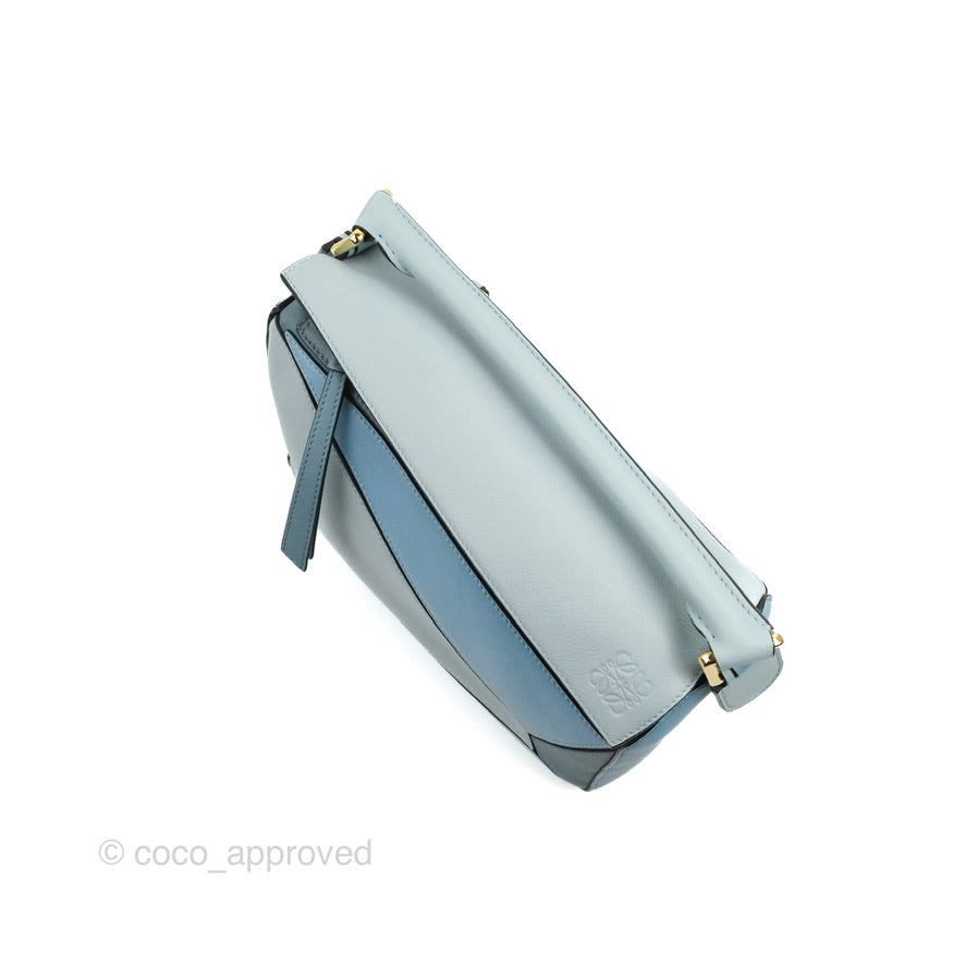 Loewe Small Puzzle Bag Blue Grained Calfskin