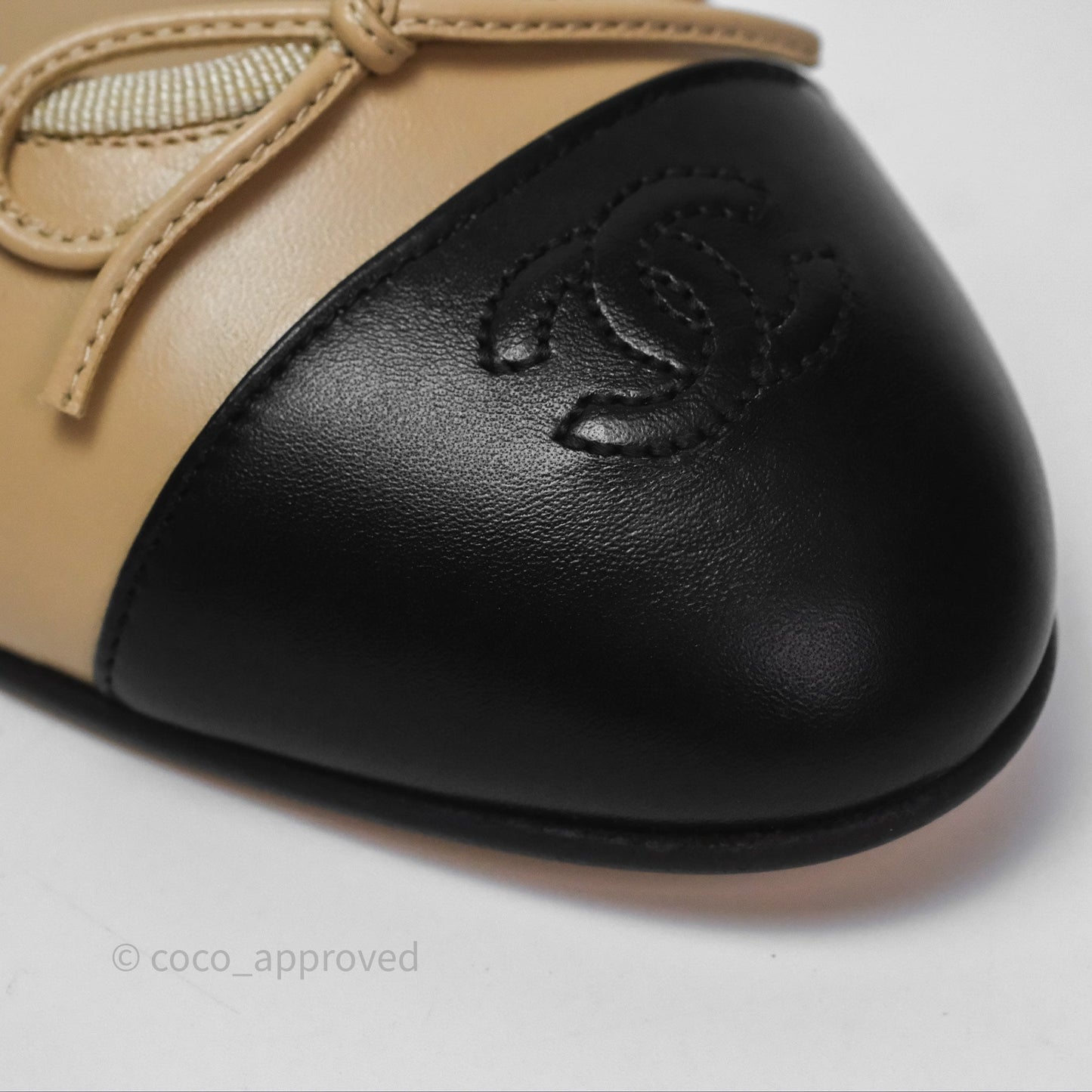 Chanel Ballerina Flats Black/Beige Size 38