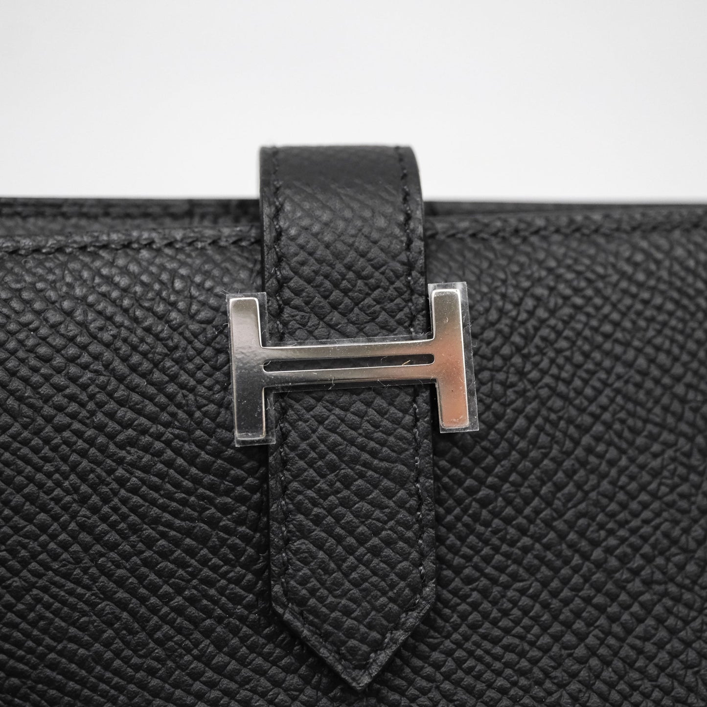 Hermès Bearn Compact Wallet Noir Epsom Palladium Hardware