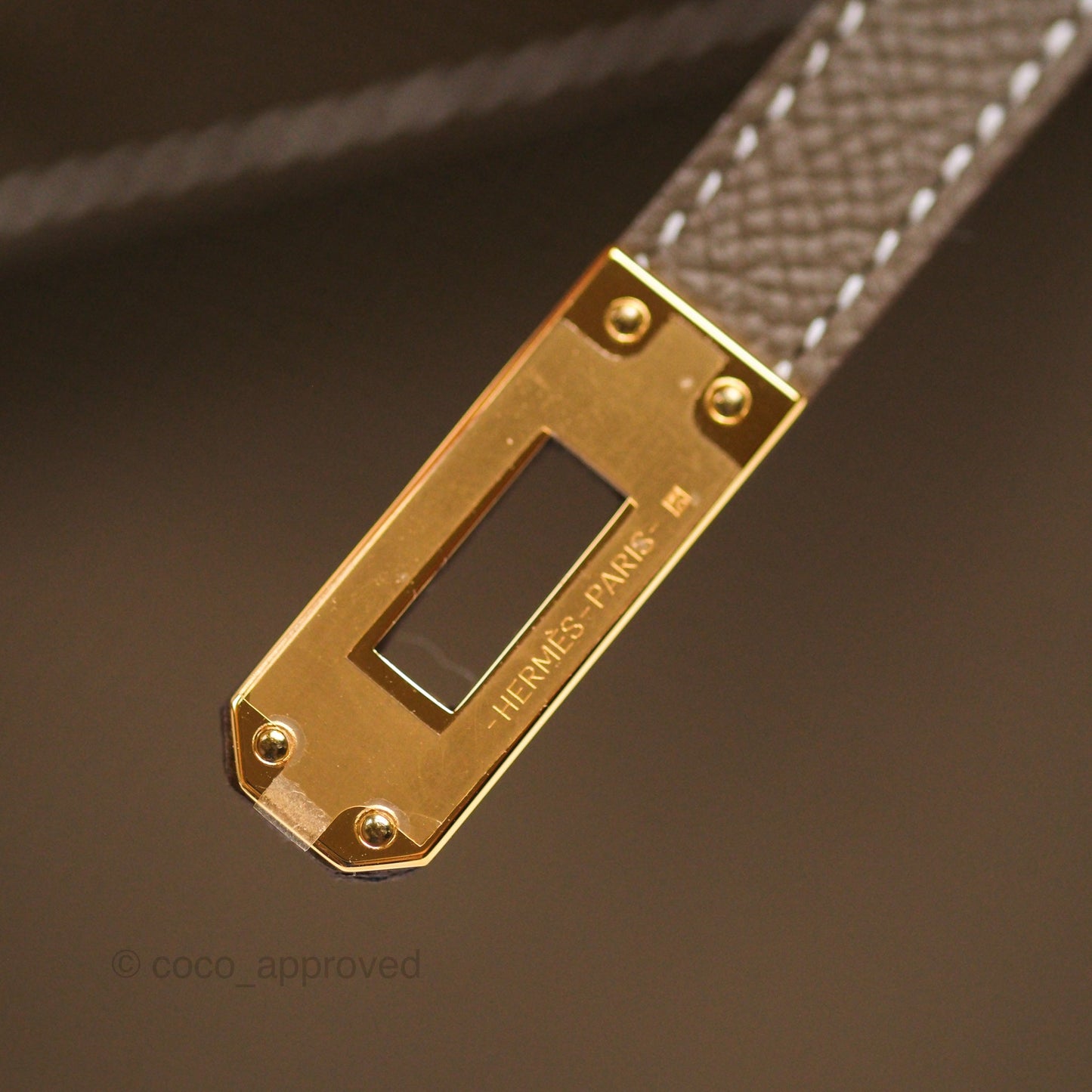 Hermès Sellier Kelly 25 Etoupe 18 Epsom Gold Hardware