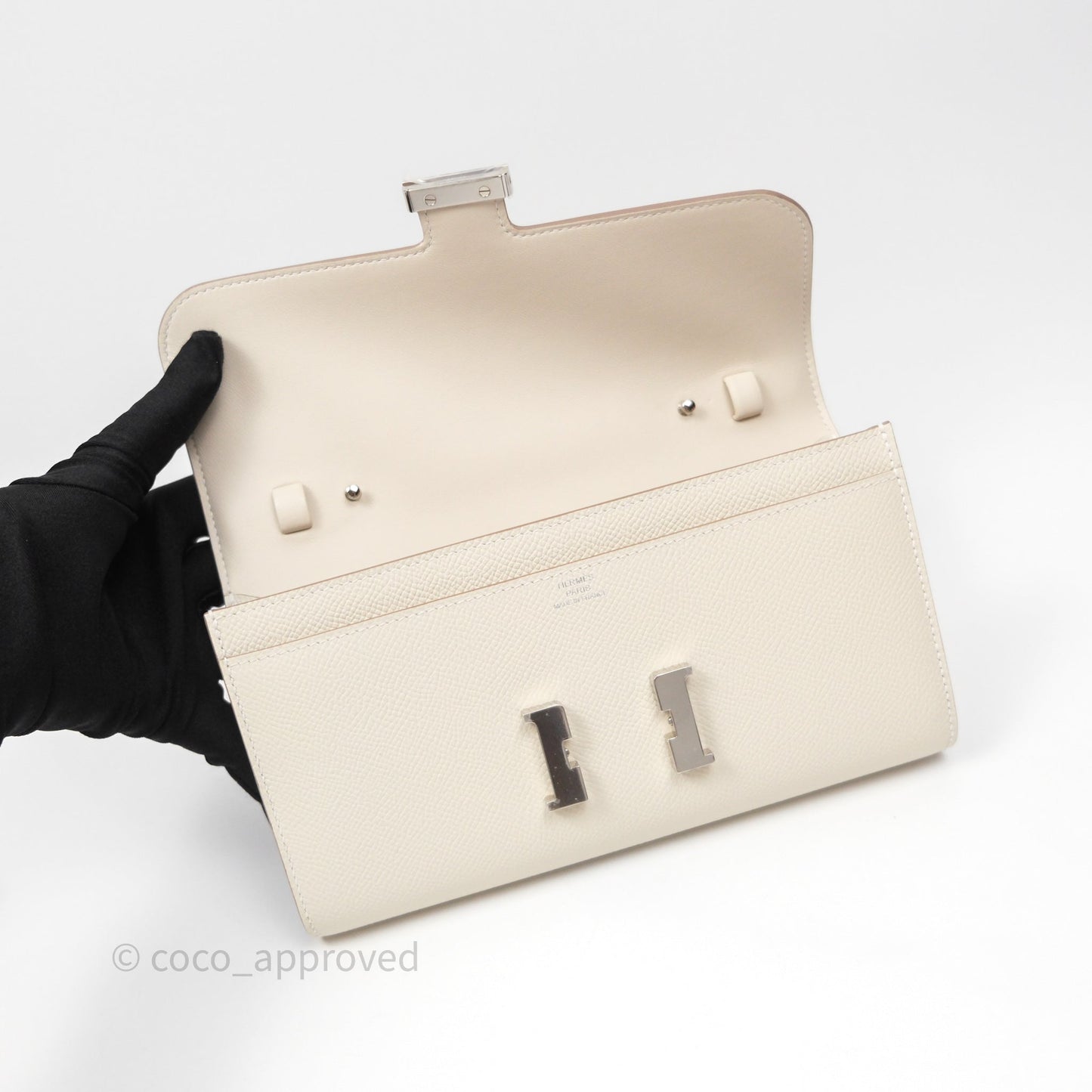 Hermès Constance To Go Wallet Craie 10 Epsom Palladium Hardware