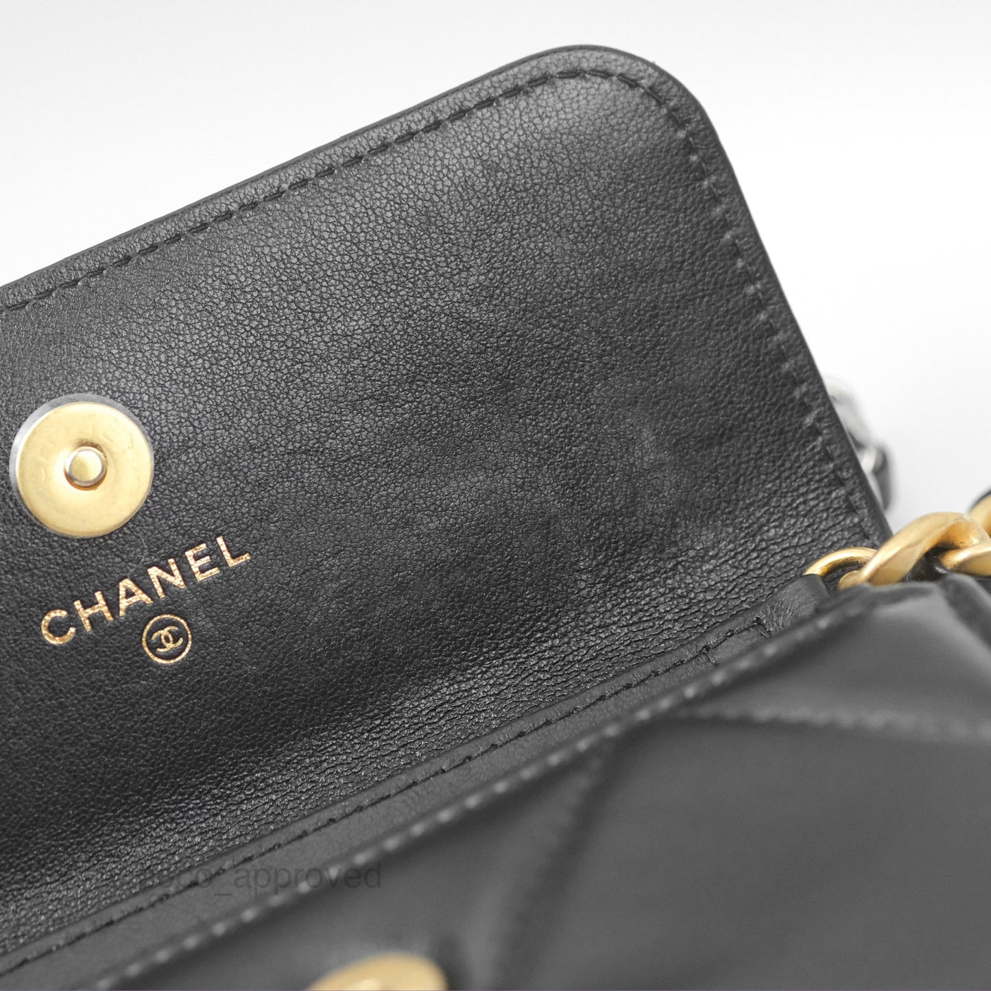 Chanel 19 Clutch With Chain Black Lambskin Mixed Hardware